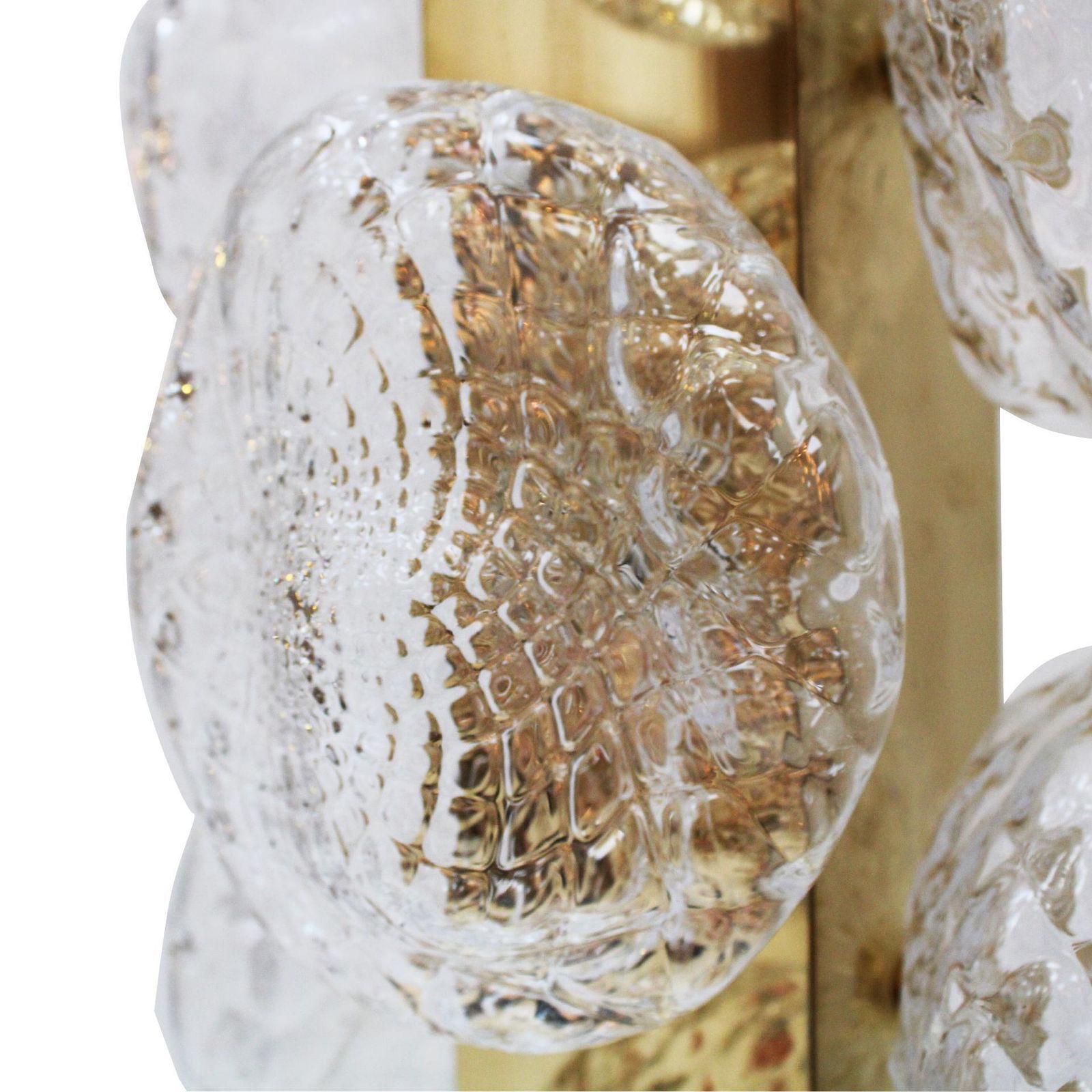 Pair Of Italian Murano Glass And Brass Table Lamps, Italy photo vintage