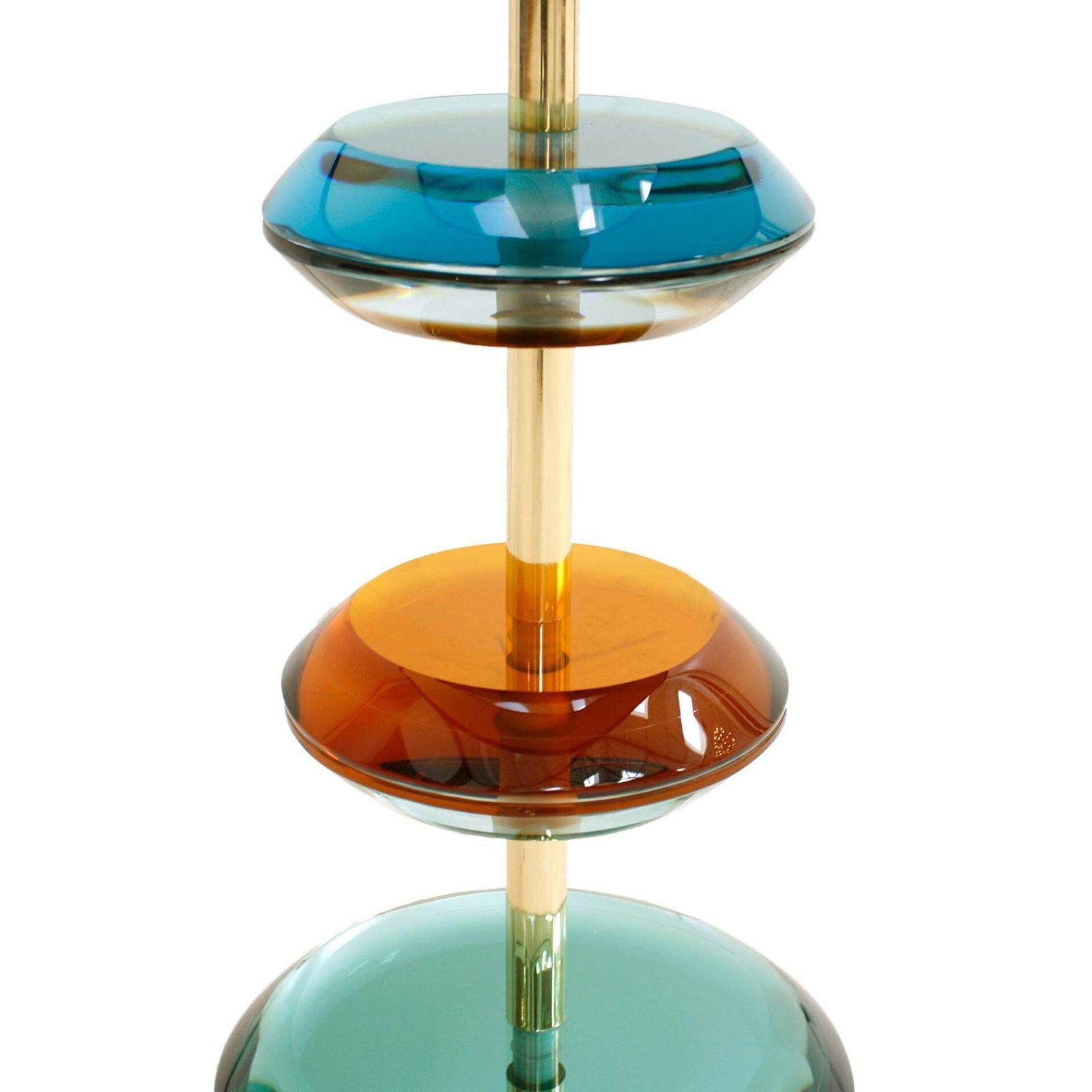 Mid Century Modern Style Murano Glass And Brass Pair Of Italian Table Lamps photo Lighting