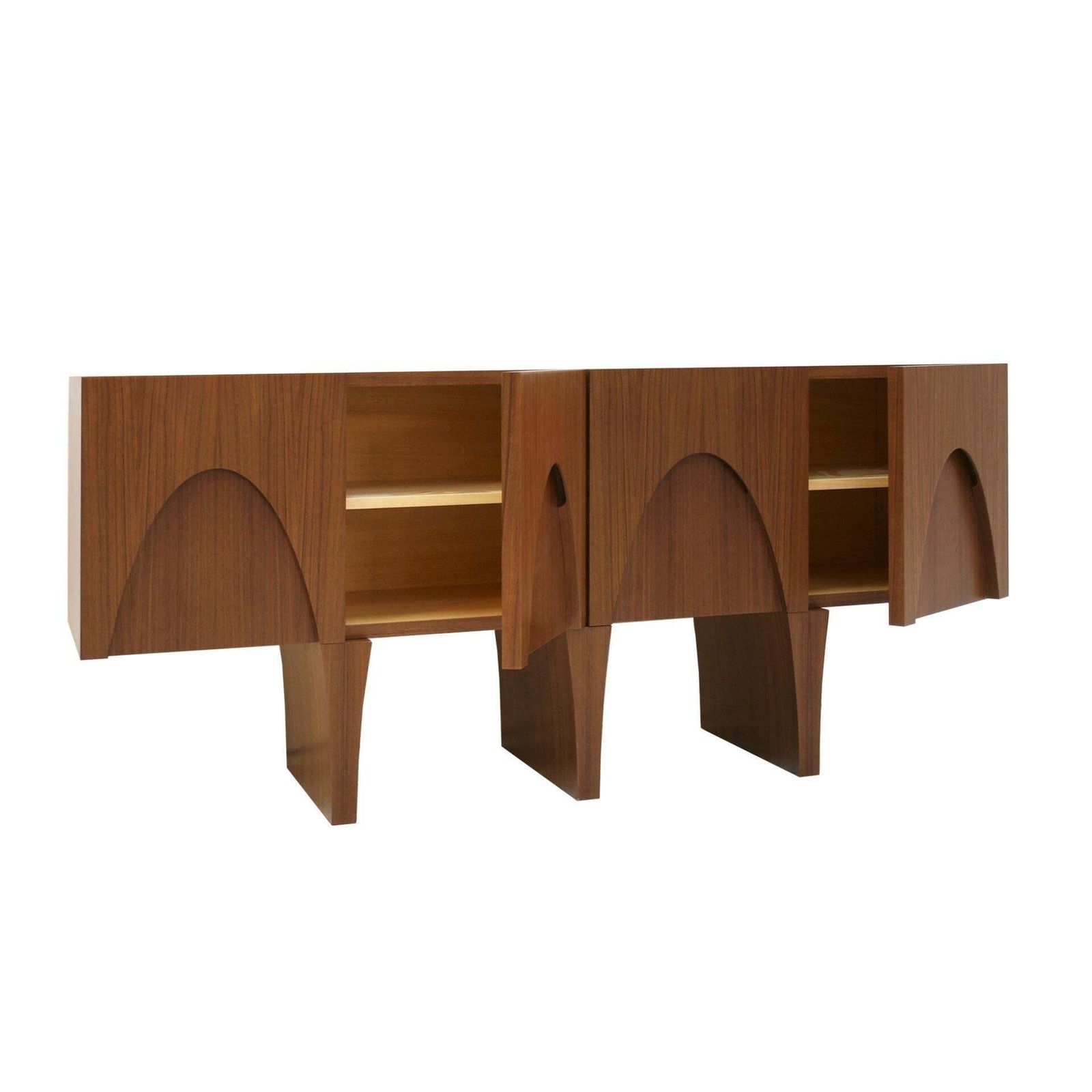 Contemporary Modern Teak And Lemongrass Wood Italian Sideboard photo Furniture