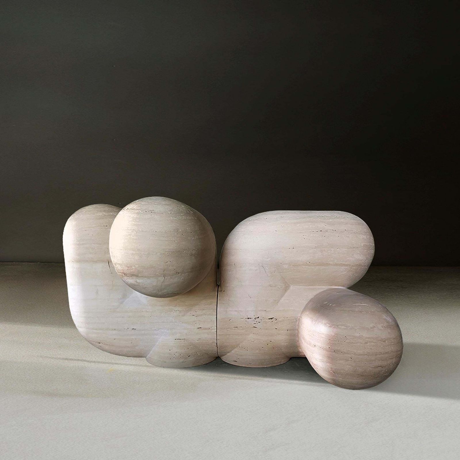 Sculptural And Organic Stools Made Of Travertine Marble By Pepe Guerrero photo Furniture