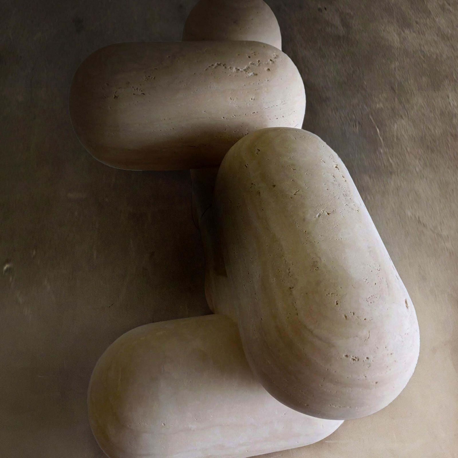 Sculptural And Organic Stools Made Of Travertine Marble By Pepe Guerrero photo buy