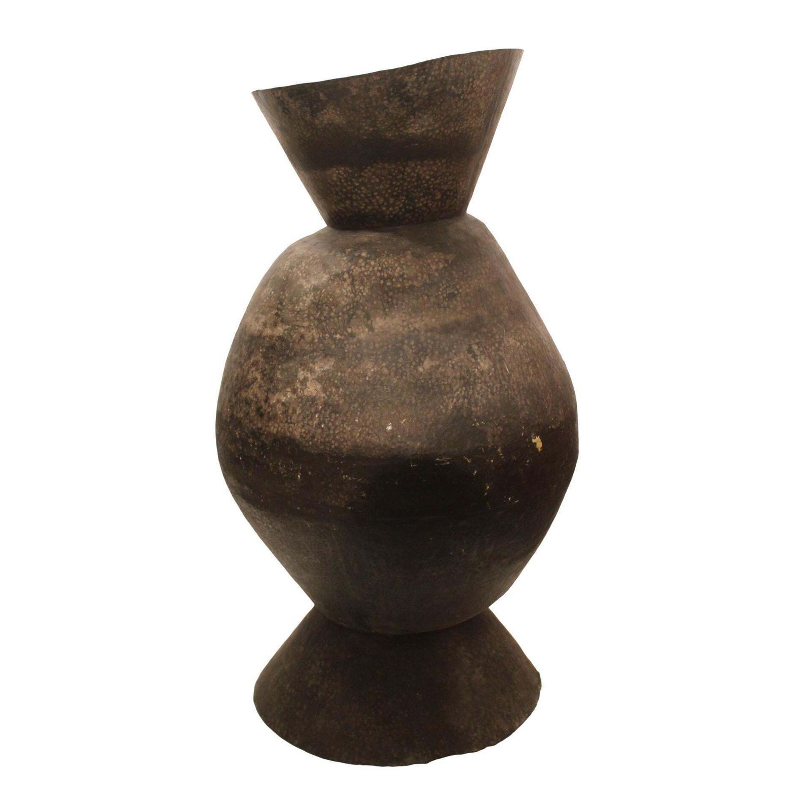 Moroccan Large Vessel   Sculpture Made Of Hammered Metal photo for sale
