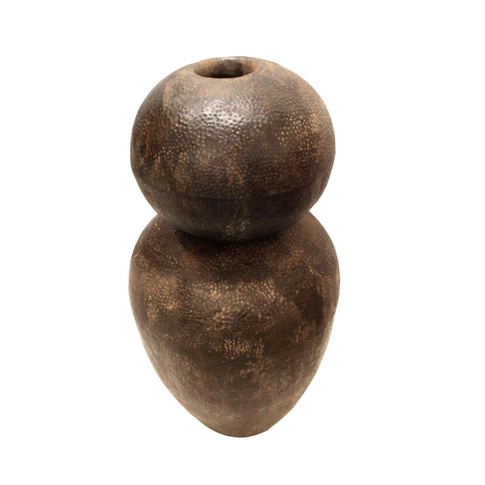 Rare Large Sculpture   Vessel Made Of Hammered Metal photo for sale