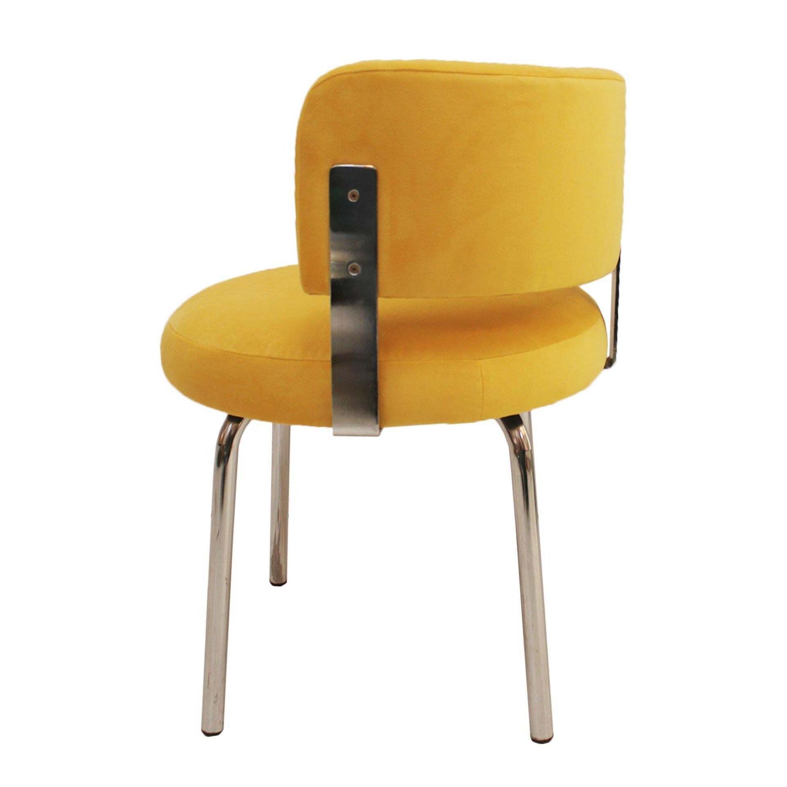 Pair Of Bauhaus Style Chairs For Pizzi Arredamenti Upholstered In Yellow Cotton photo Furniture