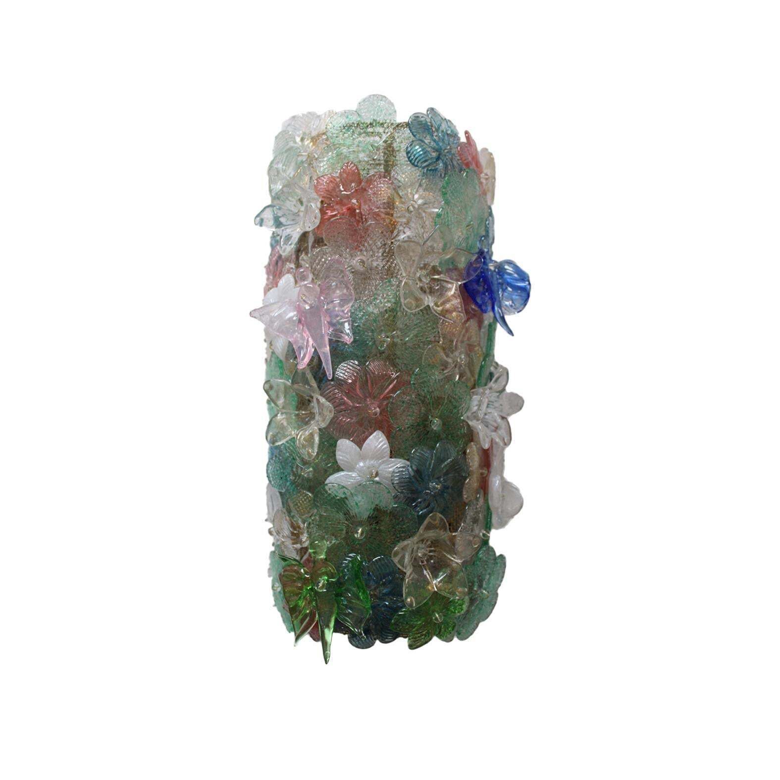 Mid Century Sconces In Green Blue Yellow, Red And White Murano Glass For Seguso photo furniture