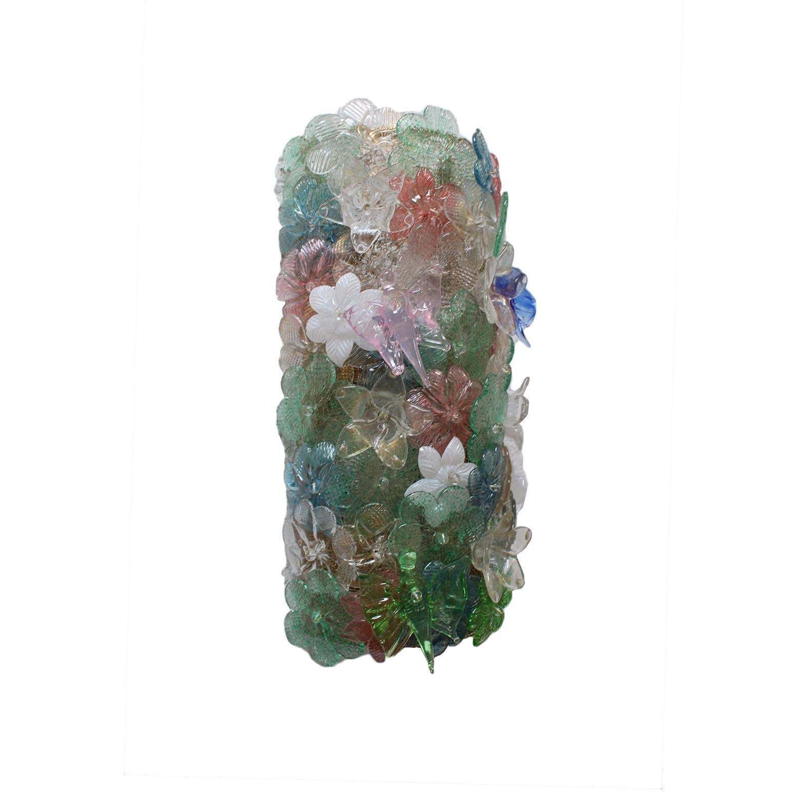 Mid Century Sconces In Green Blue Yellow, Red And White Murano Glass For Seguso photo Lighting