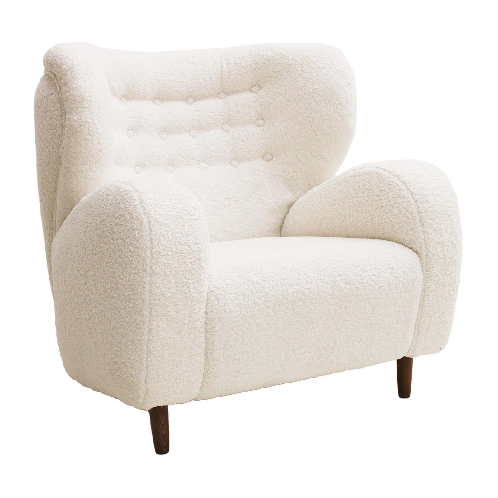 Late 20th Century Wool And Solid Wood Pair Of Armchairs, Norway photo furniture
