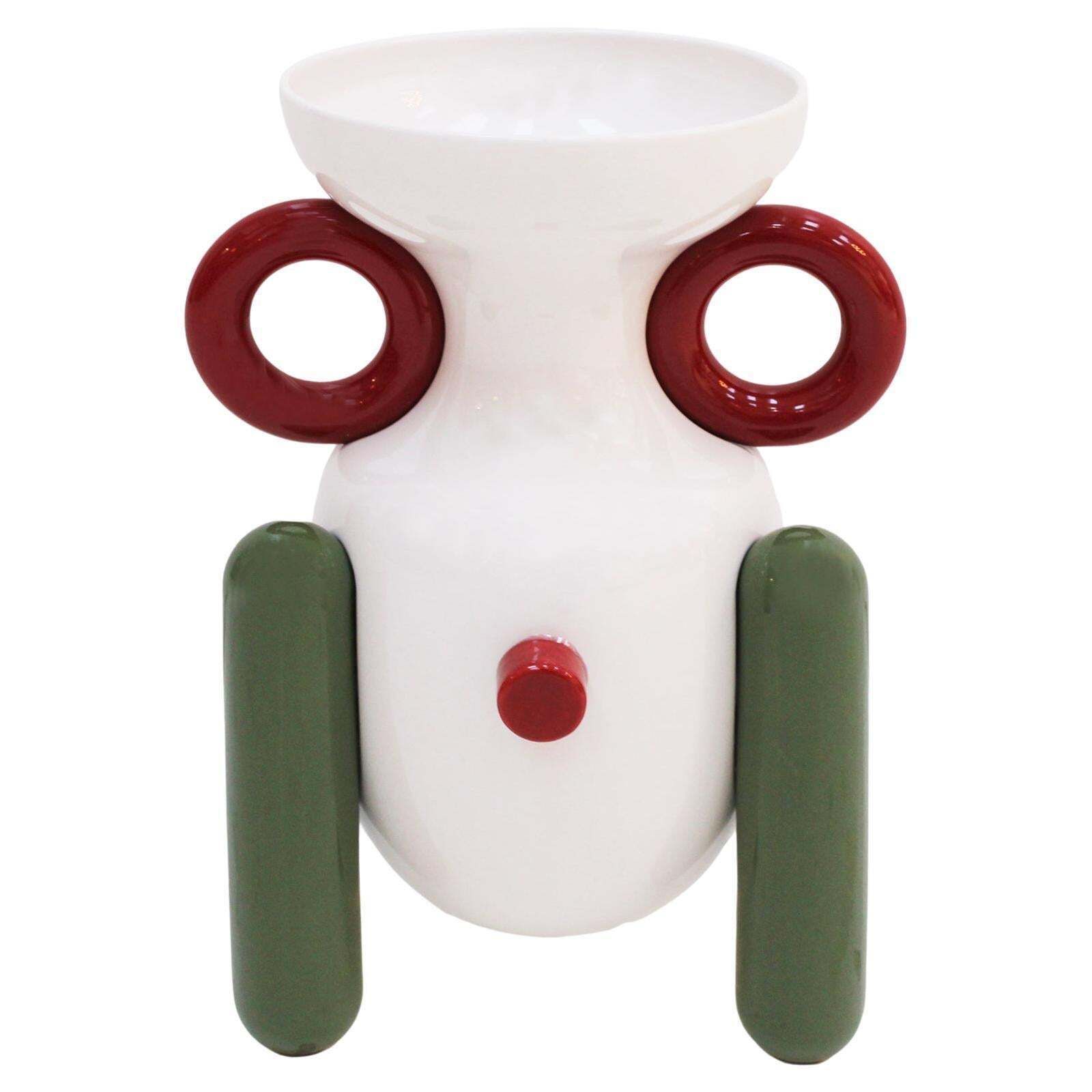 Contemporary White Vase Made Of Ceramic Designed By Jaime Hayón