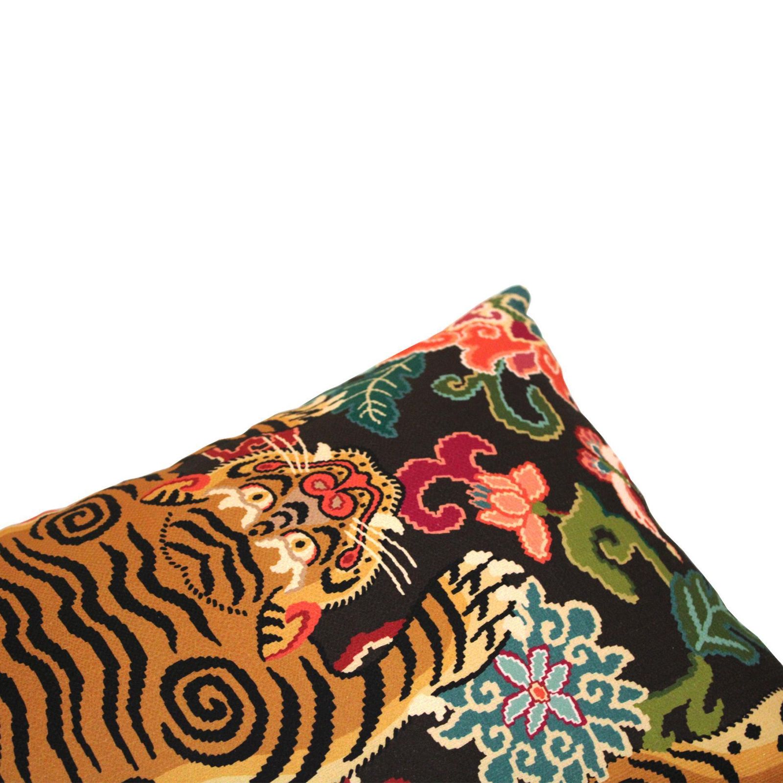 Cushion Withcontemporary Jungle Print In Velvet And Cotton photo for sale