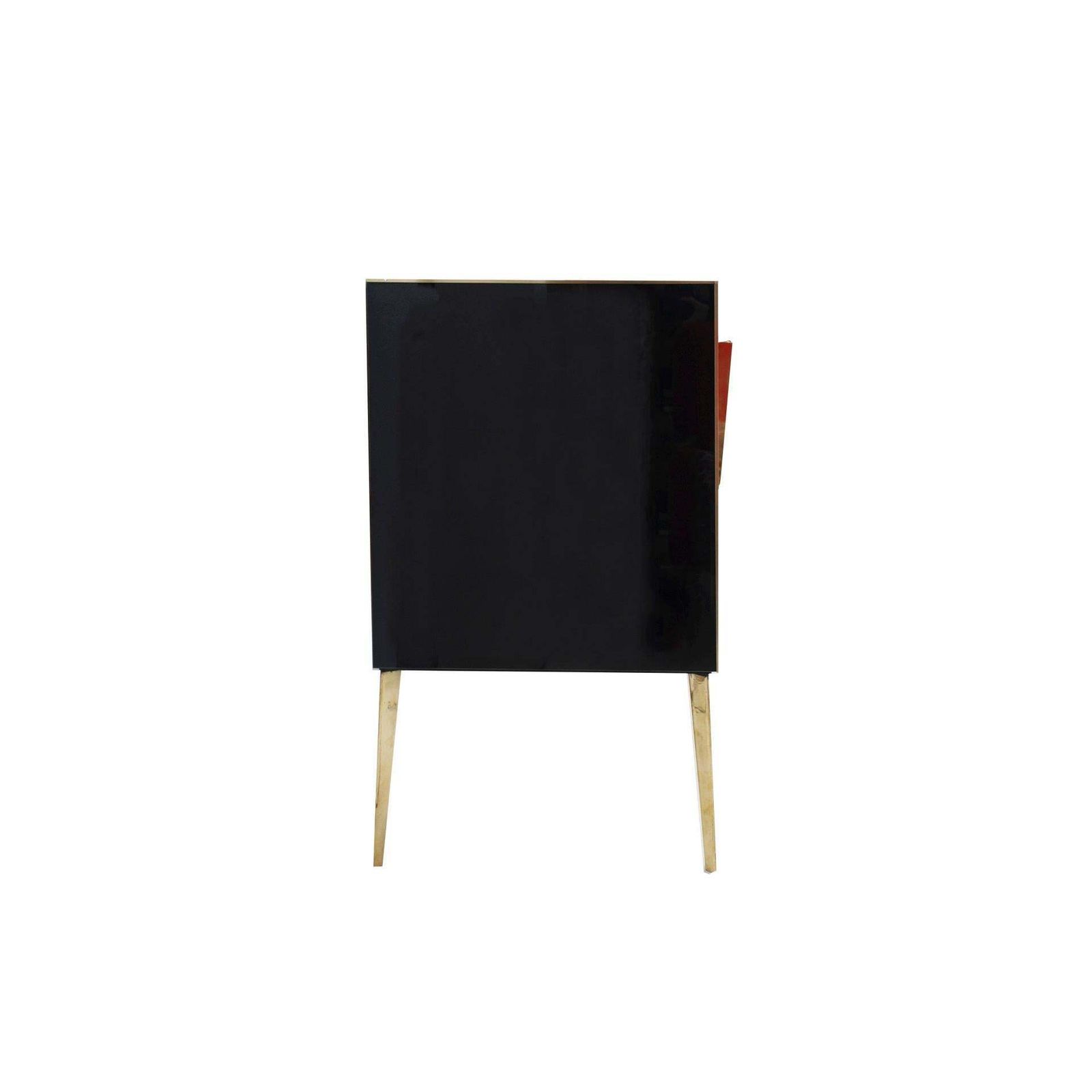 Mid Century Modern Style Italian Sideboard Made Of Wood Brass And Colored Glass photo vinterior
