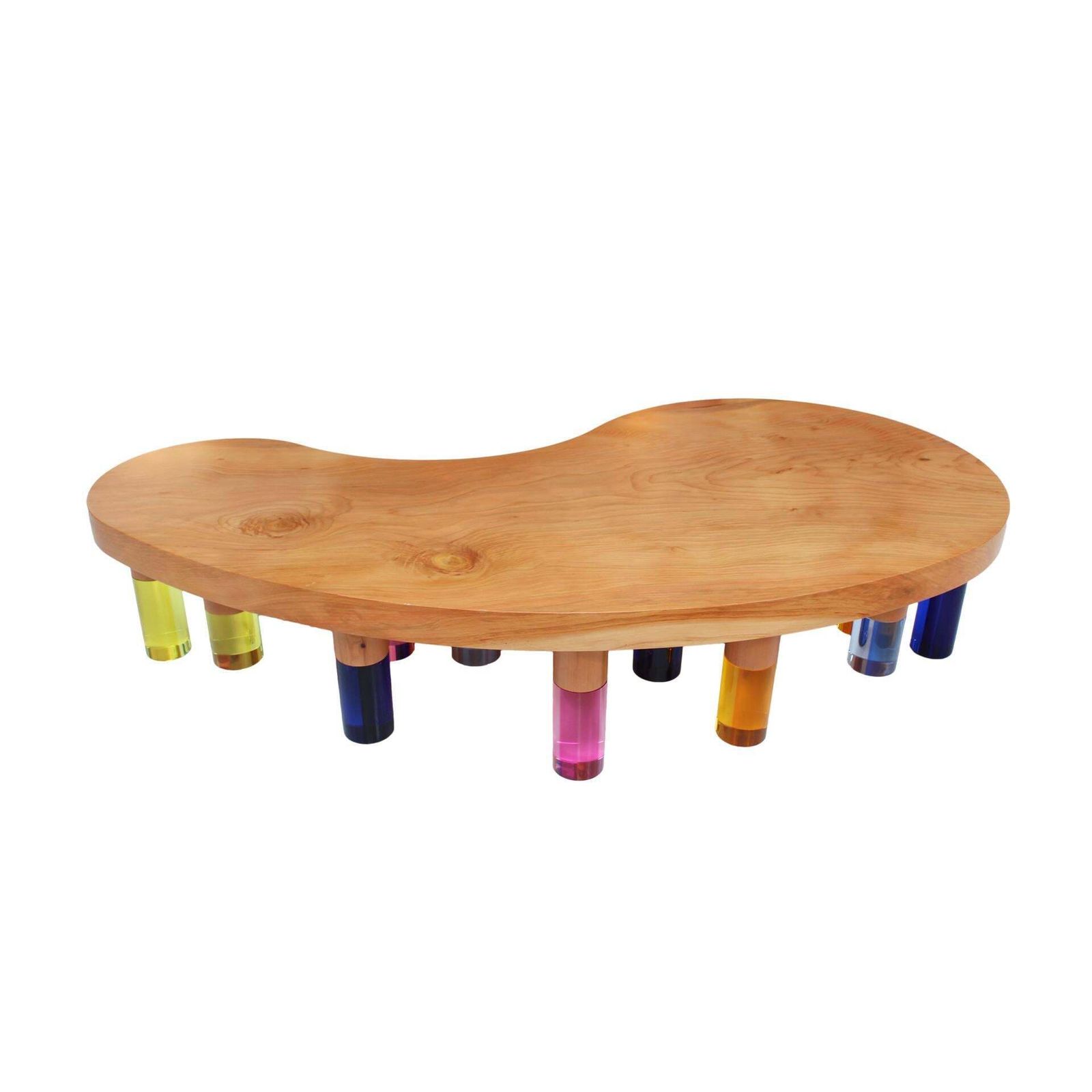 Studio Superego Modern Wood And Multicolor Plexiglass Italian Coffee Table photo Furniture
