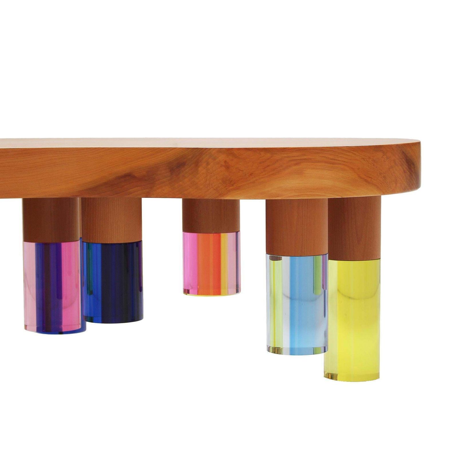 Studio Superego Modern Wood And Multicolor Plexiglass Italian Coffee Table photo buy