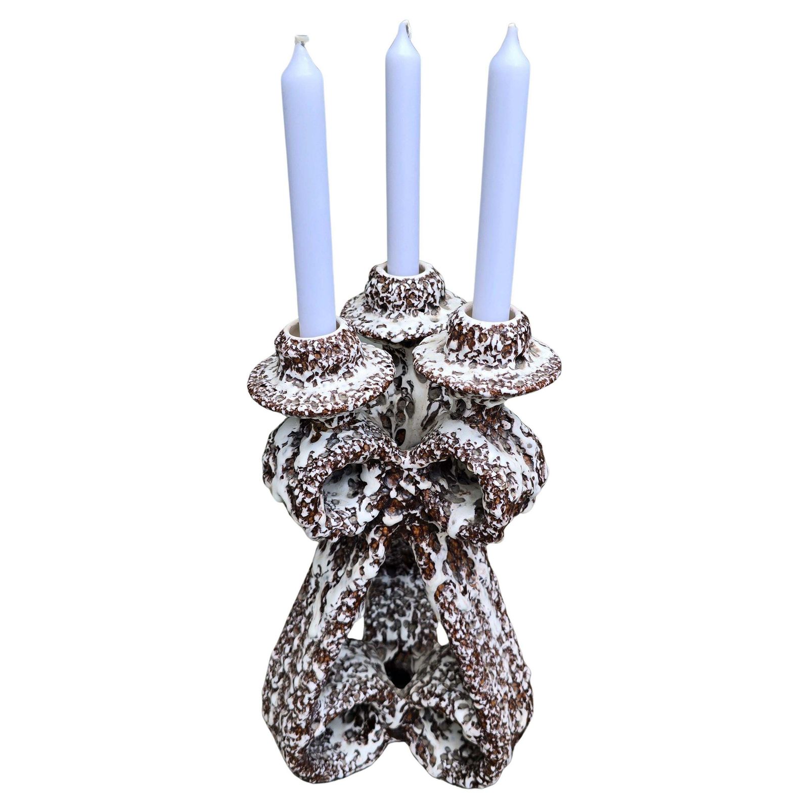 Sculptural Ceramic Candlestick By Marius Giuge, Vallauris, France, 1960s photo for sale