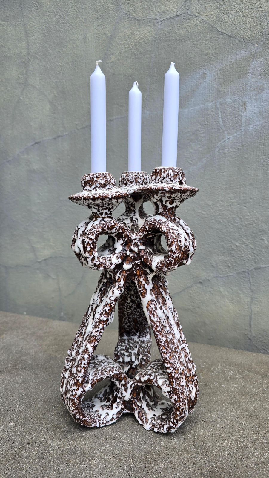 photo furniture Sculptural Ceramic Candlestick By Marius Giuge, Vallauris, France, 1960s