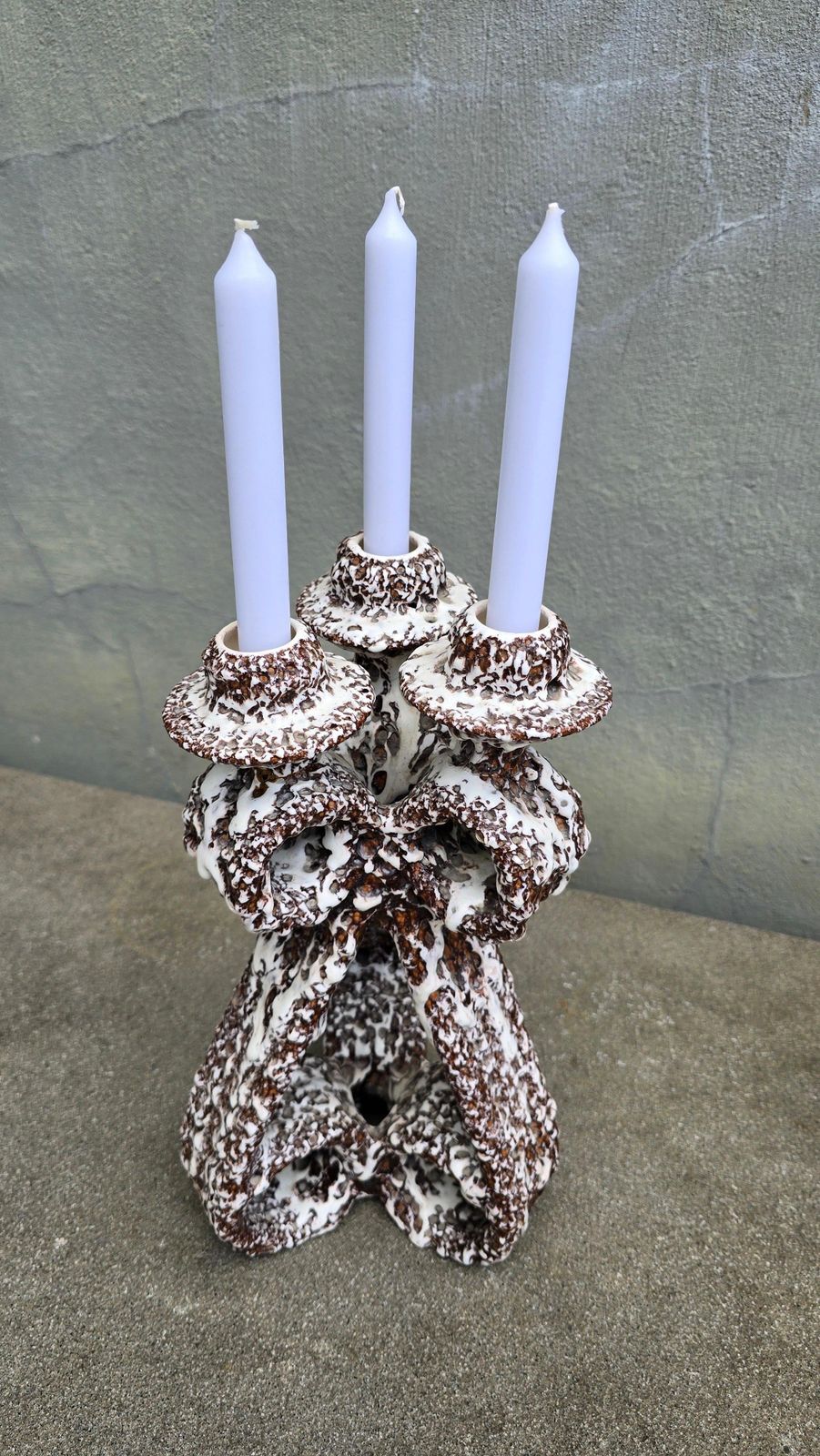 Home Decor Sculptural Ceramic Candlestick By Marius Giuge, Vallauris, France, 1960s photo