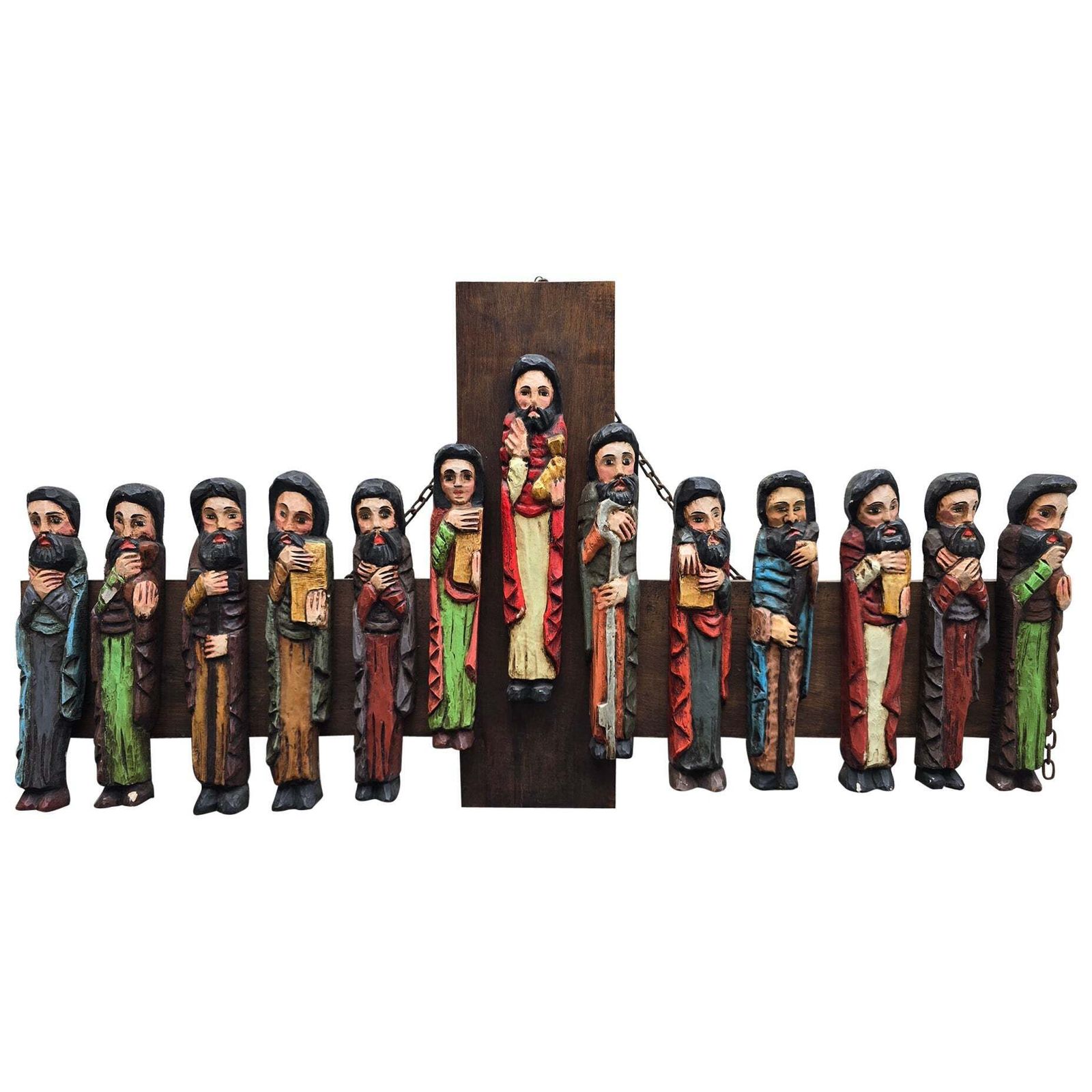 Hand Carved Wooden Relief Last Supper