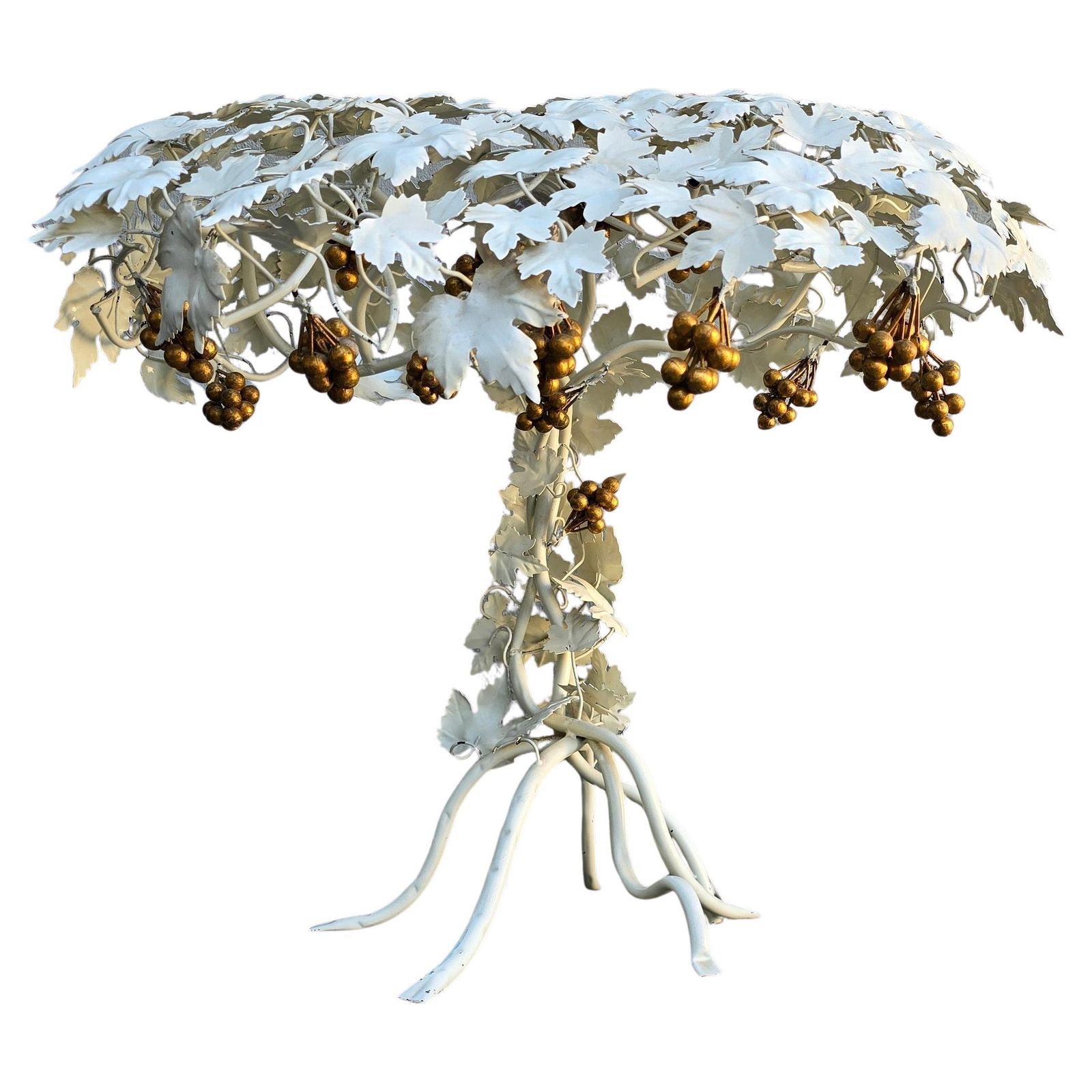 Hand Painted Metal Grapevine Table Lamp In Hollywood Regency / Art Nouveau Style photo furniture