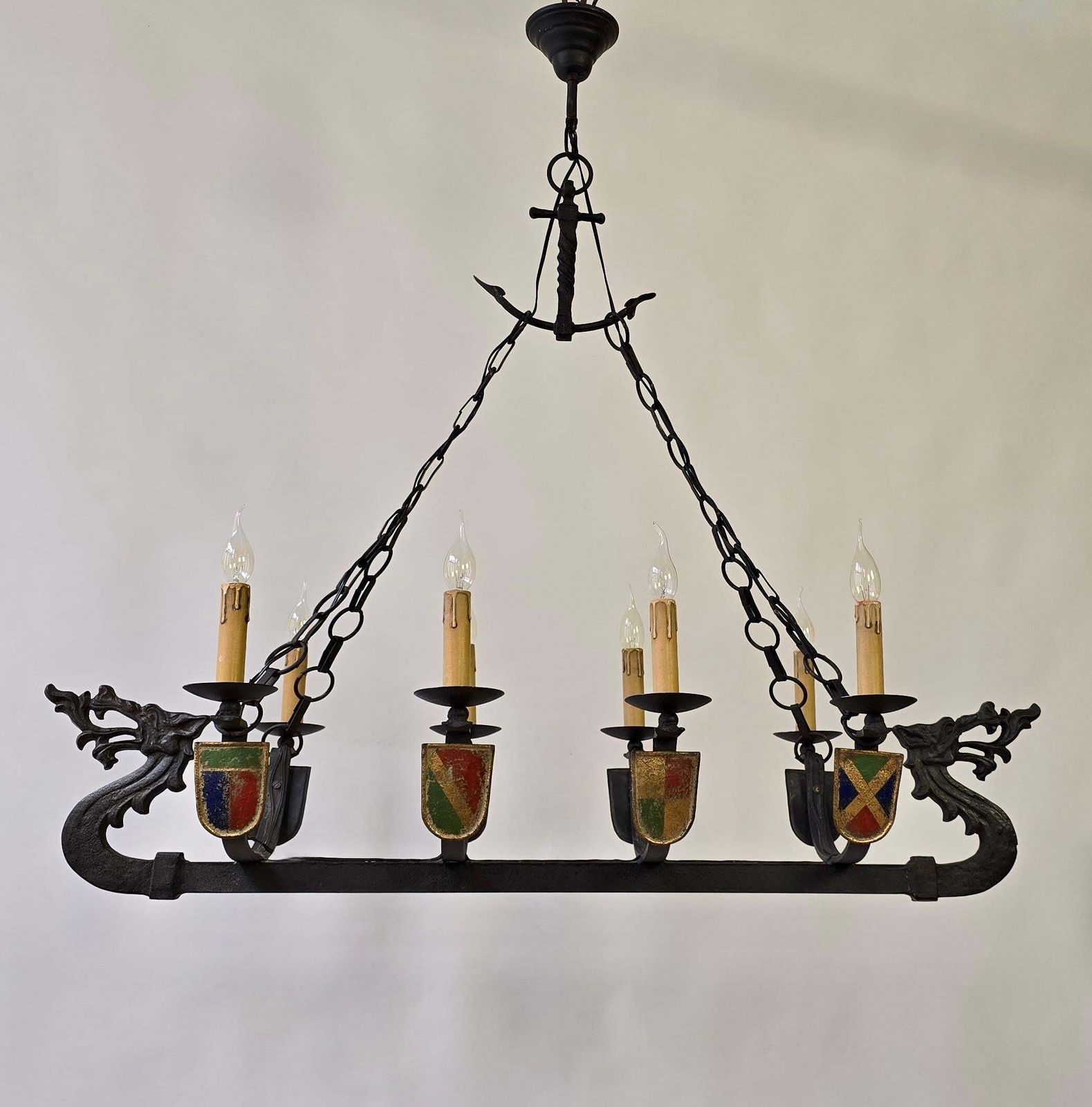 Viking Ship Dragon Boat Chandelier photo furniture