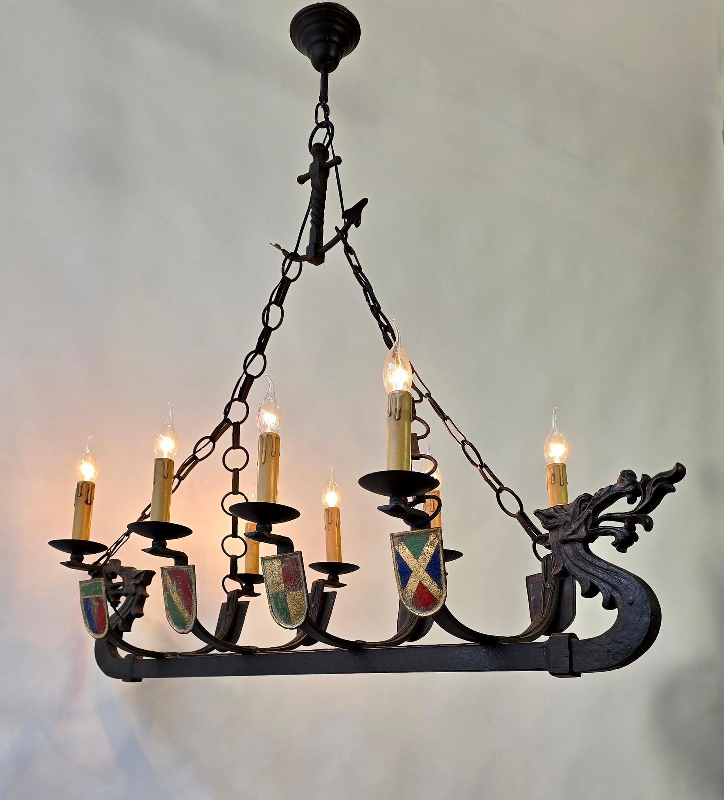 Viking Ship Dragon Boat Chandelier photo for sale