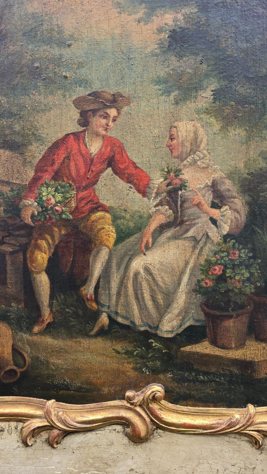 18th Century French Rococo Trumeau With Original Panel Painting photo 8200.0
