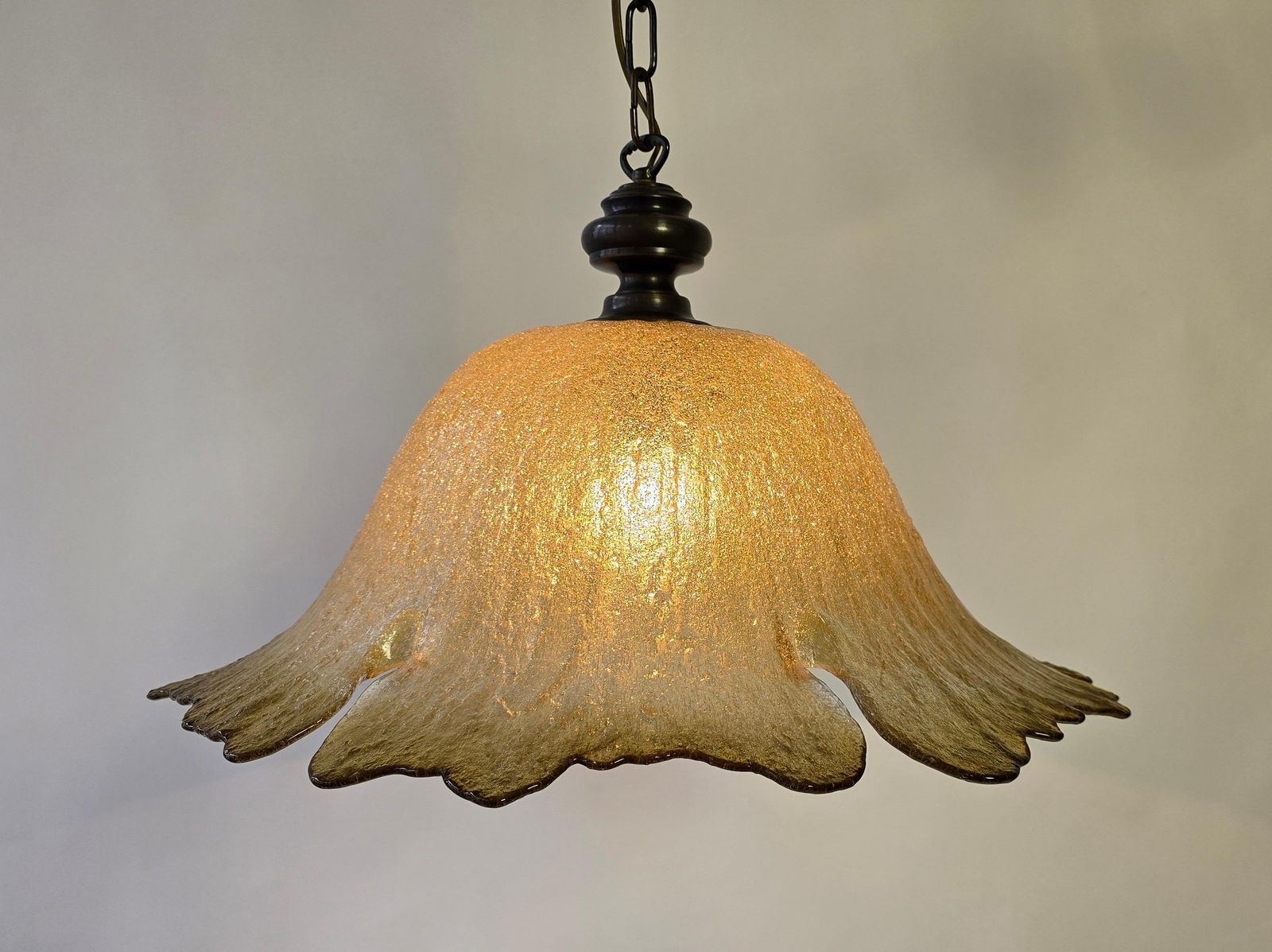 Large Exclusive Peill & Putzler Pendant Lamp – Mouth Blown Glass (1970s) photo buy