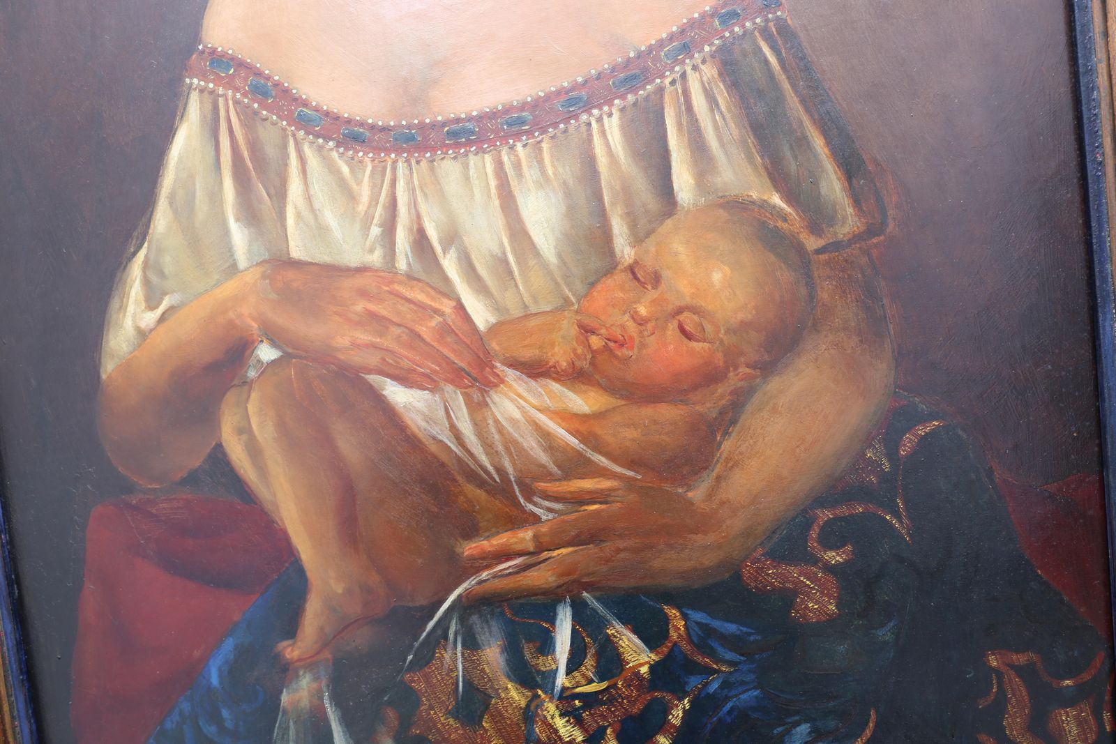 Italian Painting Of Madonna And Child photo vintage