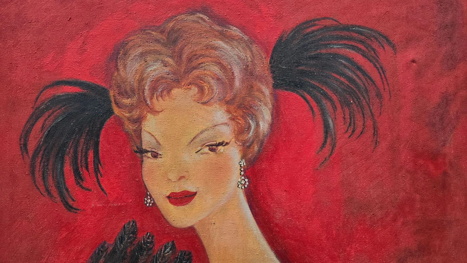 Mid Century Portrait Of A Lady With A Fan, 1958 photo buy