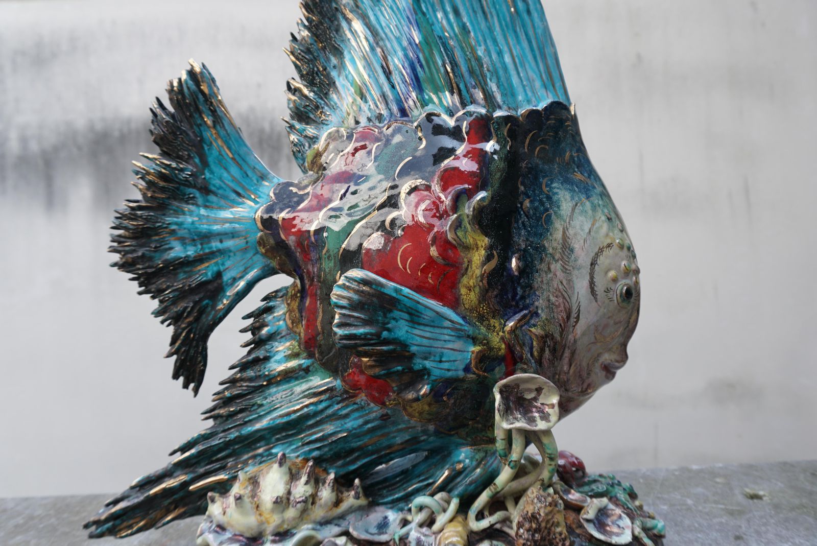 Larger Than Life Figural Fish Lamp By E. Pattarino For Marbro photo buy