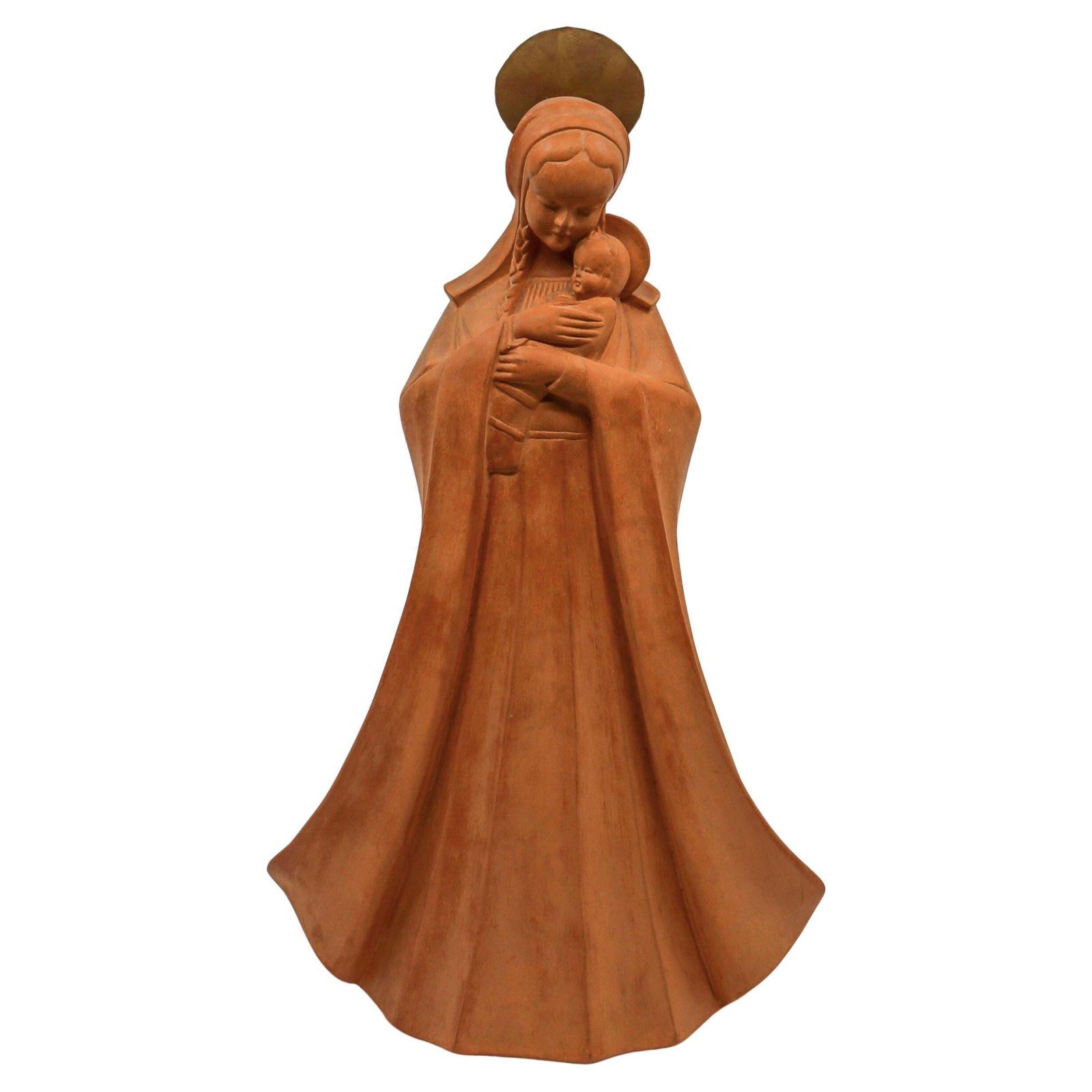Madonna With Child Terracotta Sculpture