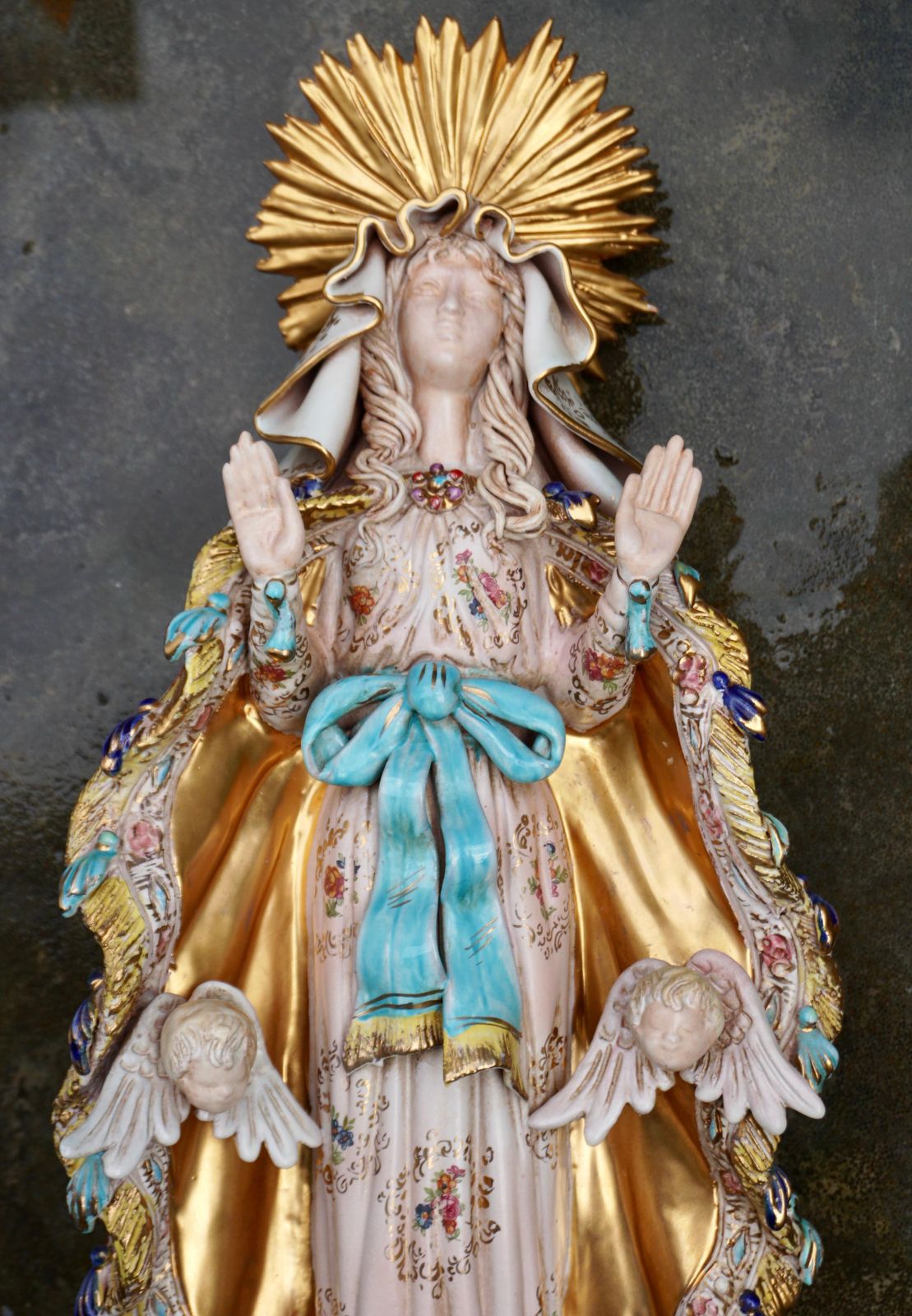 photo for sale Rare Italian Porcelain Madonna By Paolo Marioni