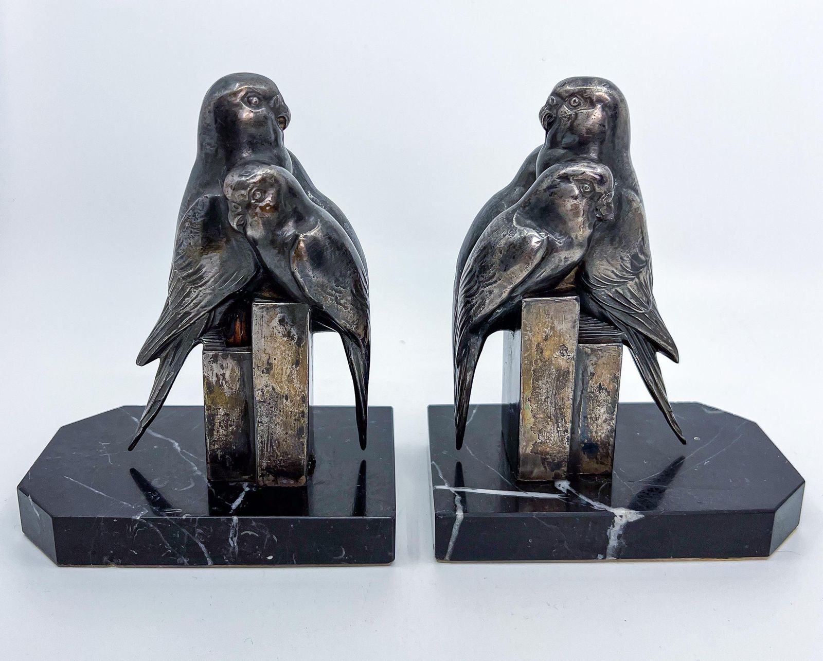 Early 20th Century Art Deco Bookends With Birds photo Home Decor