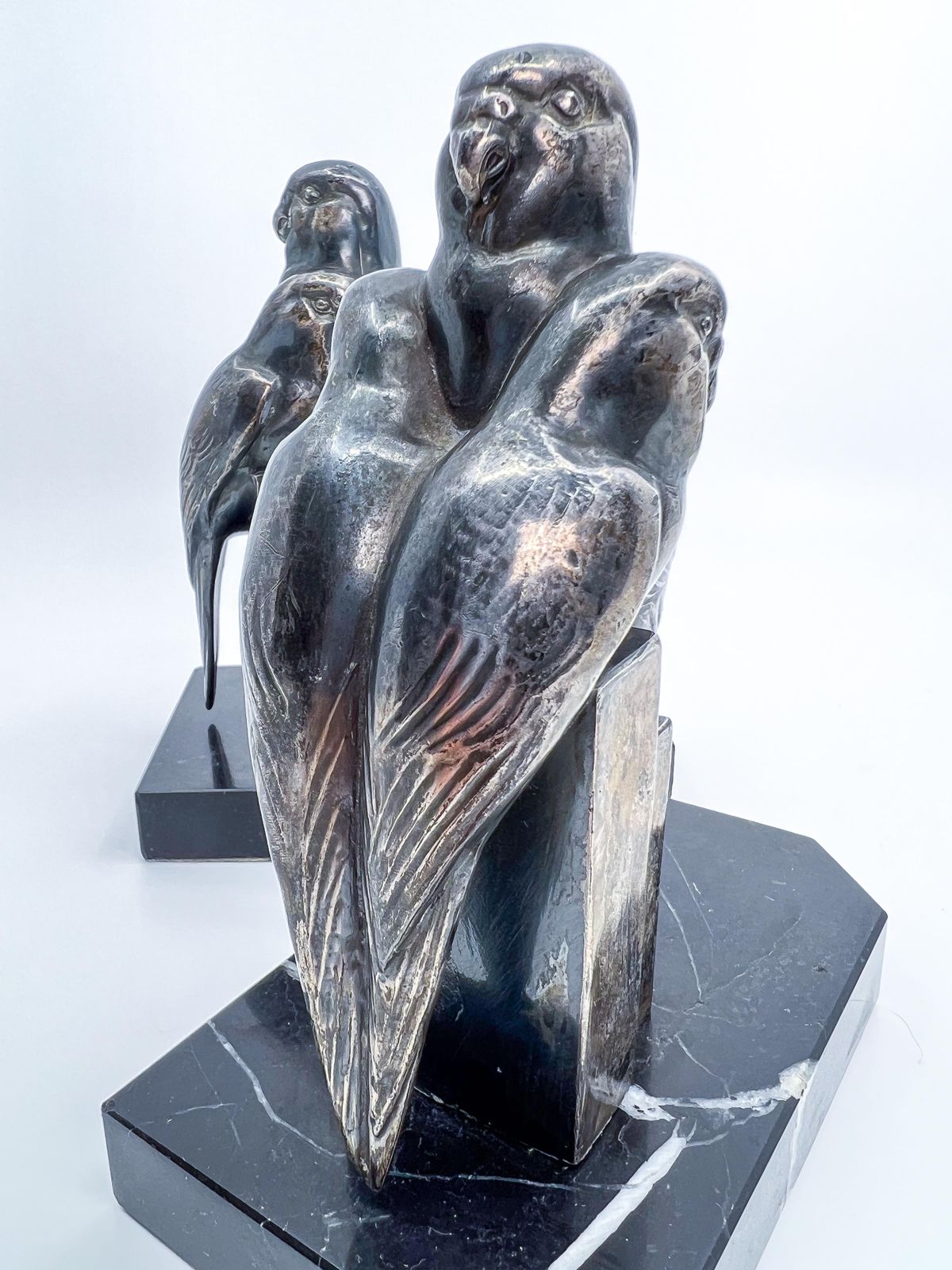 Early 20th Century Art Deco Bookends With Birds photo vintage