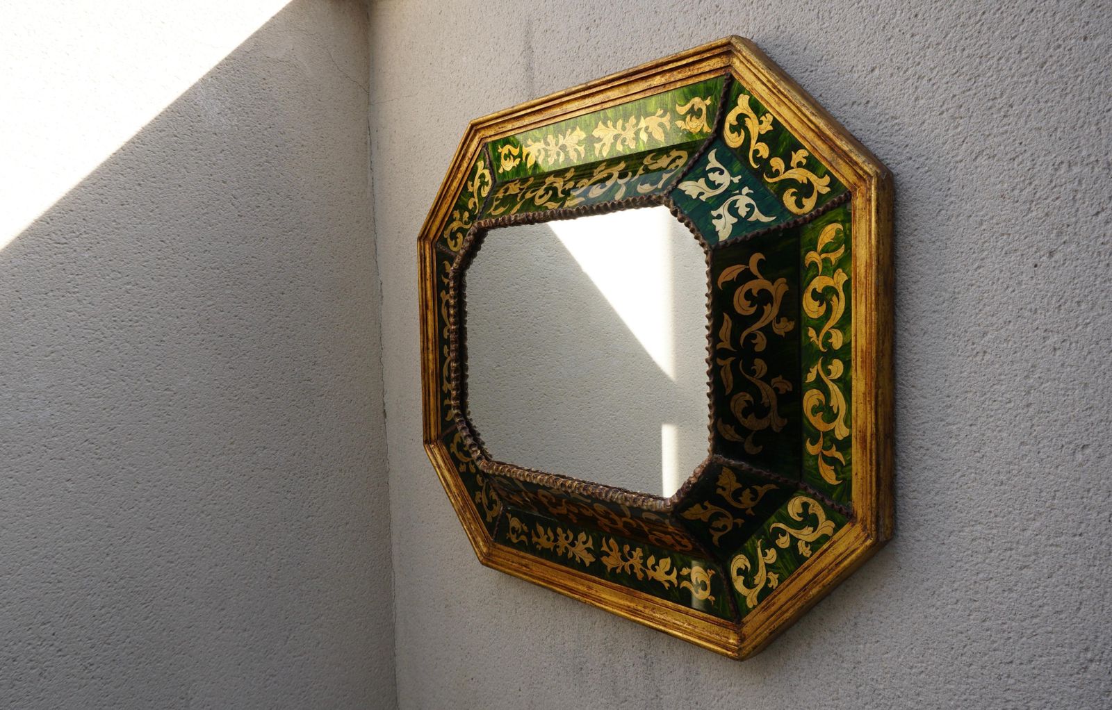 A Spanish Glass Verre Eglomise Gilded Mirror C. 1930 photo 1544.0