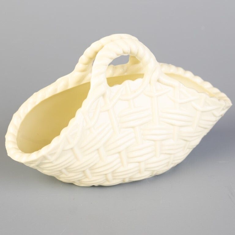 Antique Late Victorian Sowerby Milk Glass Basket