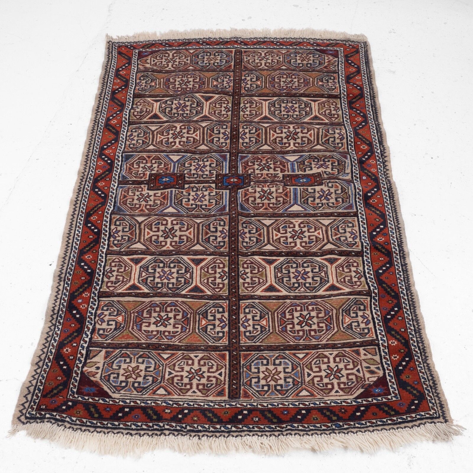 Vintage Afghan Tribal Part Kilim Handwoven Wool Rug 218 × 129 Cm ( 7'2" × 4'3" Handmade Flat Weave Wool Carpet) photo 249.0