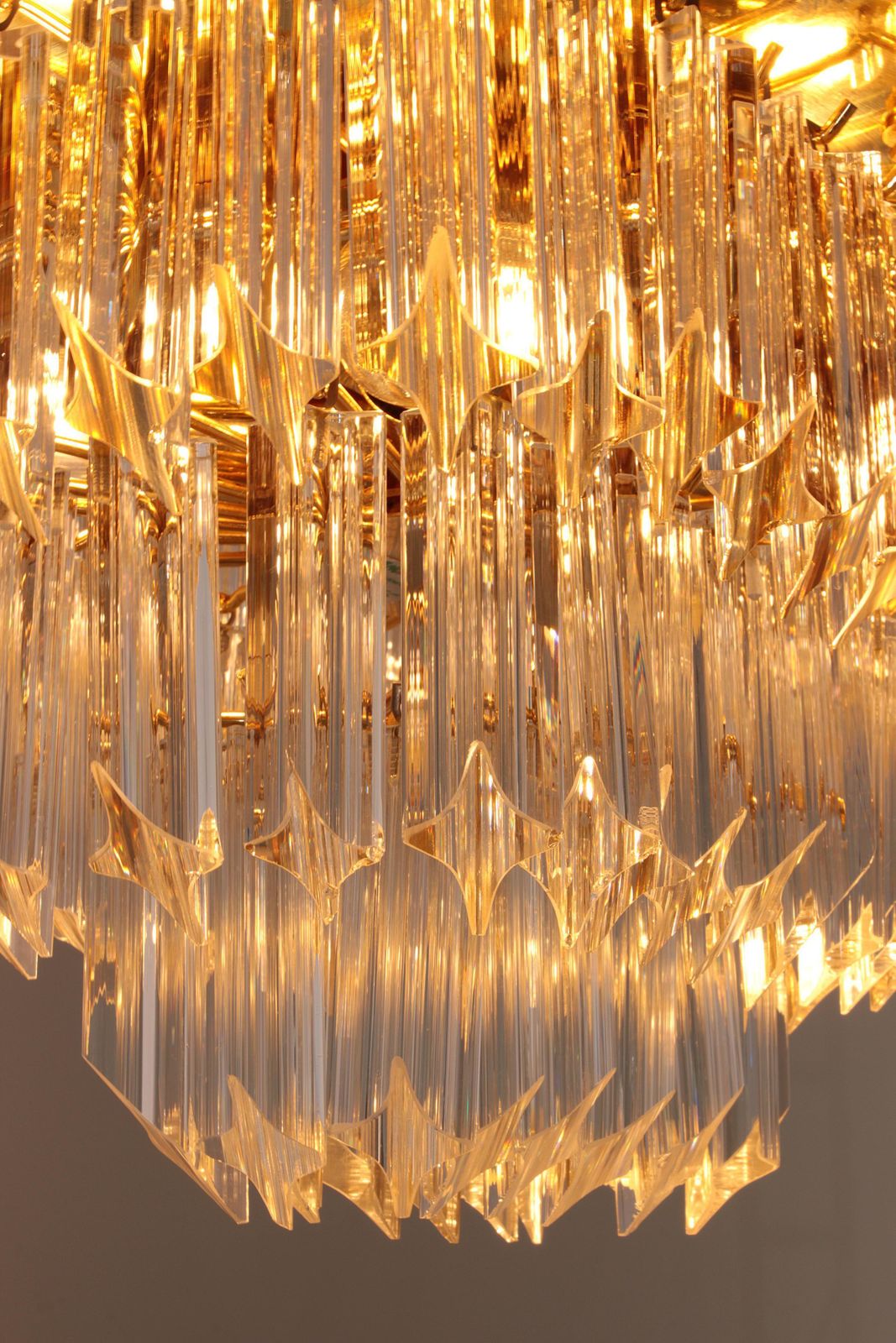 Novaresi Gold Plated Ceiling Lamp Ch Serie 1970 Italy photo buy