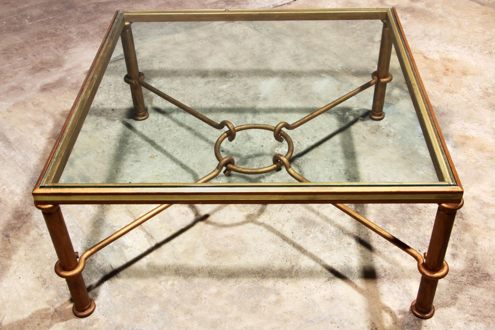Elegant Gilded Iron Coffee Table By Giovanni Banci, Italy 1970 photo Furniture