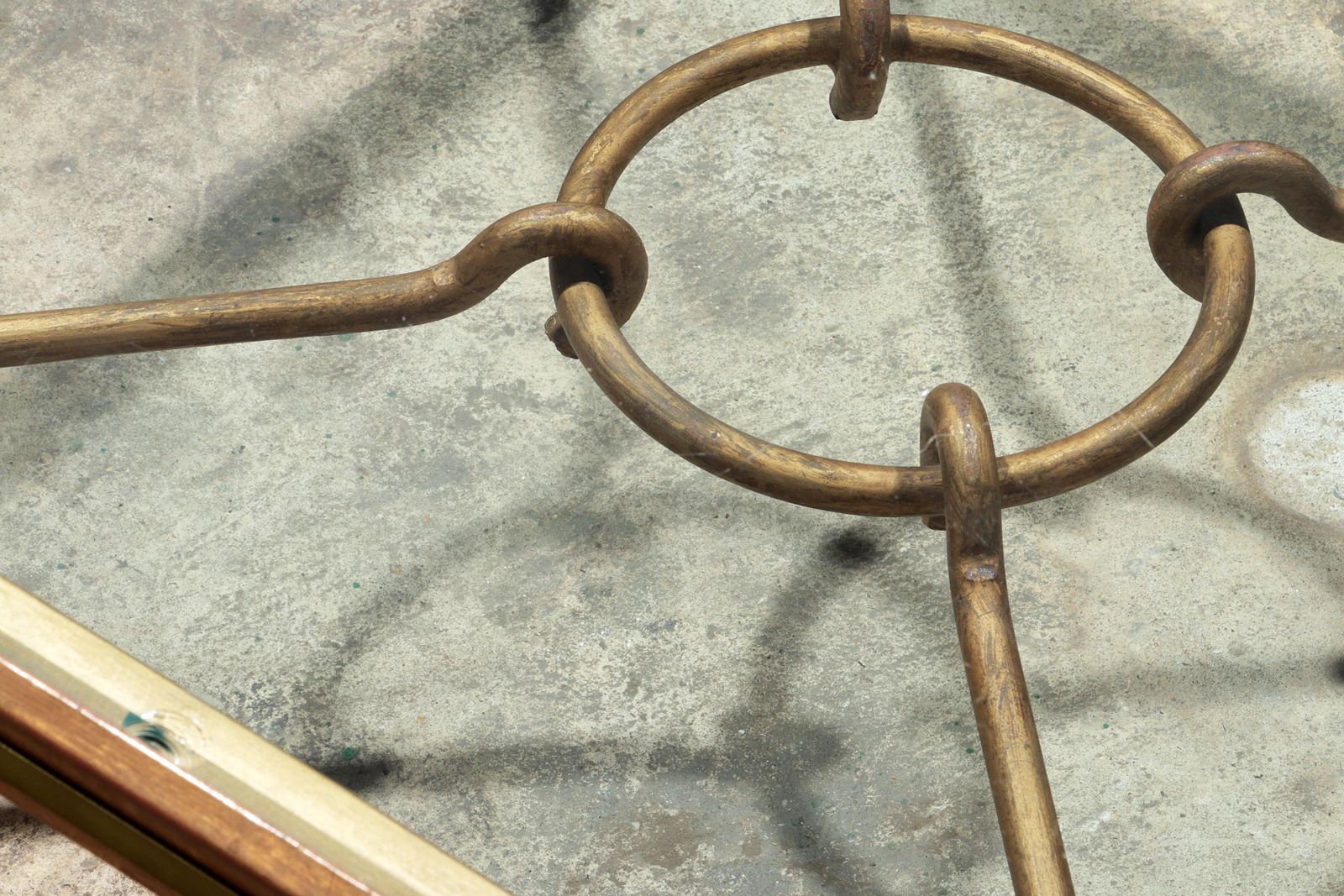 photo for sale Elegant Gilded Iron Coffee Table By Giovanni Banci, Italy 1970