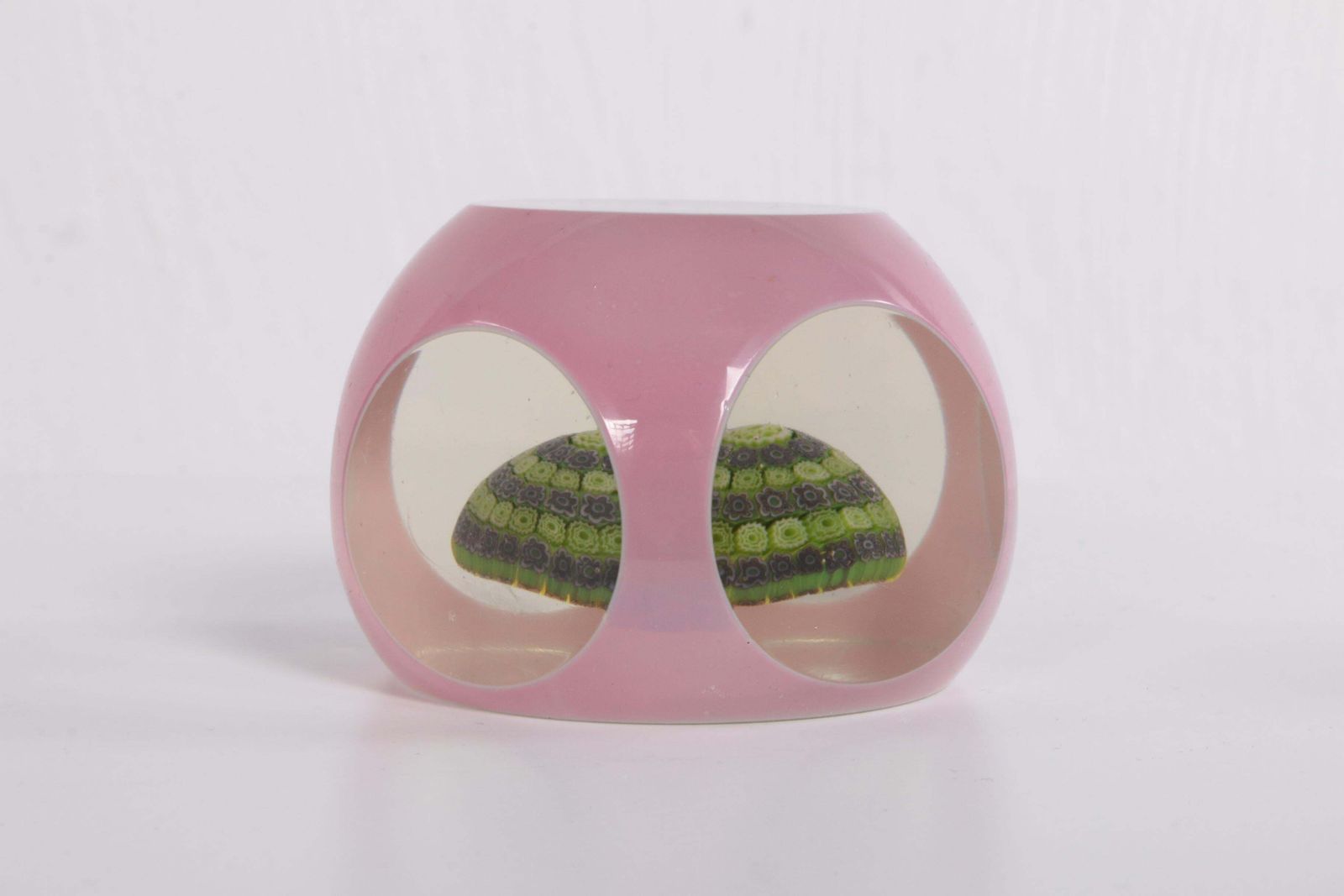 Home Decor French Paperweight With Purple Flower Arrangement Of St. Louis, 1910 photo