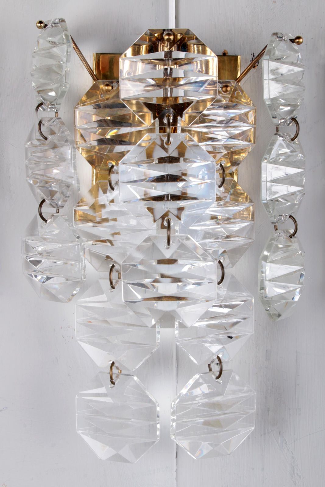 photo furniture 3 Very Nice Big And Rare Crystal Wall Lamps From  J.T. Kalmar, 1960s