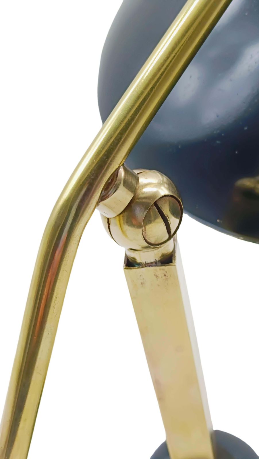 Gilardi And Barzaghi Brass And Black Metal Table Lamp, Italy 1950s photo 1115.0