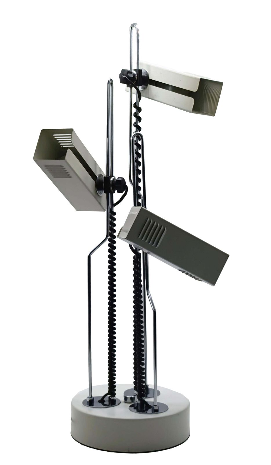 Joe Colombo Attrib. Table Lamp With 3 Adjustable Lights, Italy 1970s photo for sale