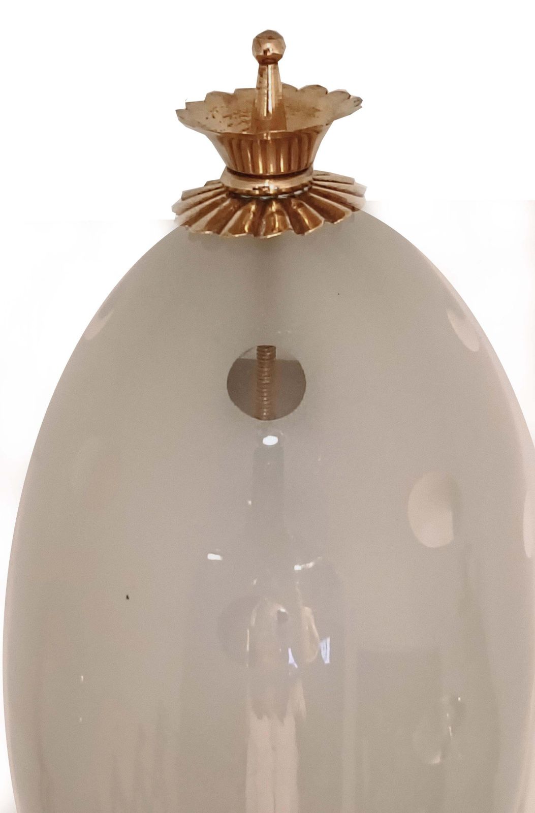 Venini Attrib. Murano Glass And Brass Wall Lamp, Italy 1940s photo for sale