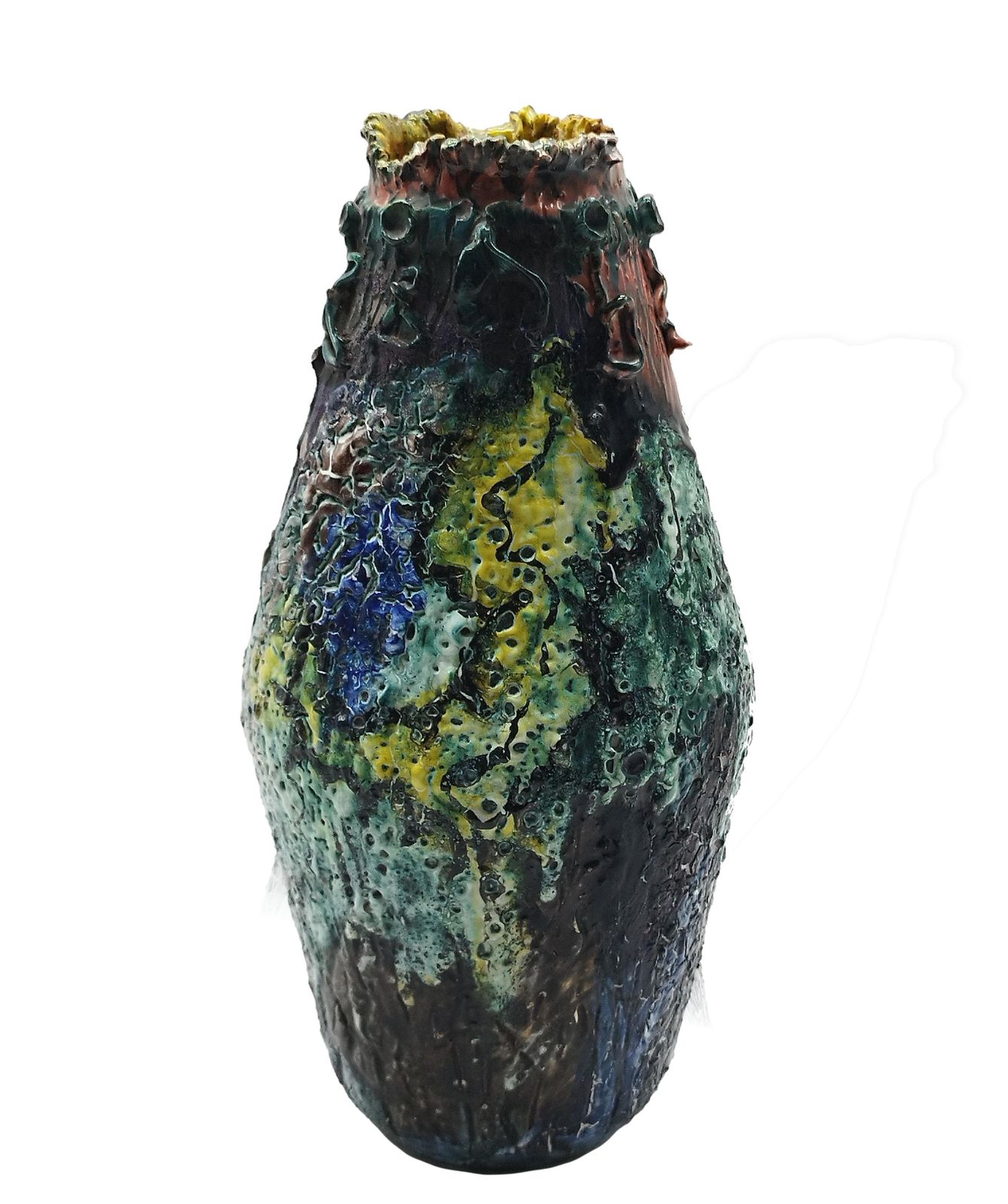Giuseppe Martinucci Per Fama Ascoli Vaso In Ceramica Multicolor, Italia 1970s photo vinterior