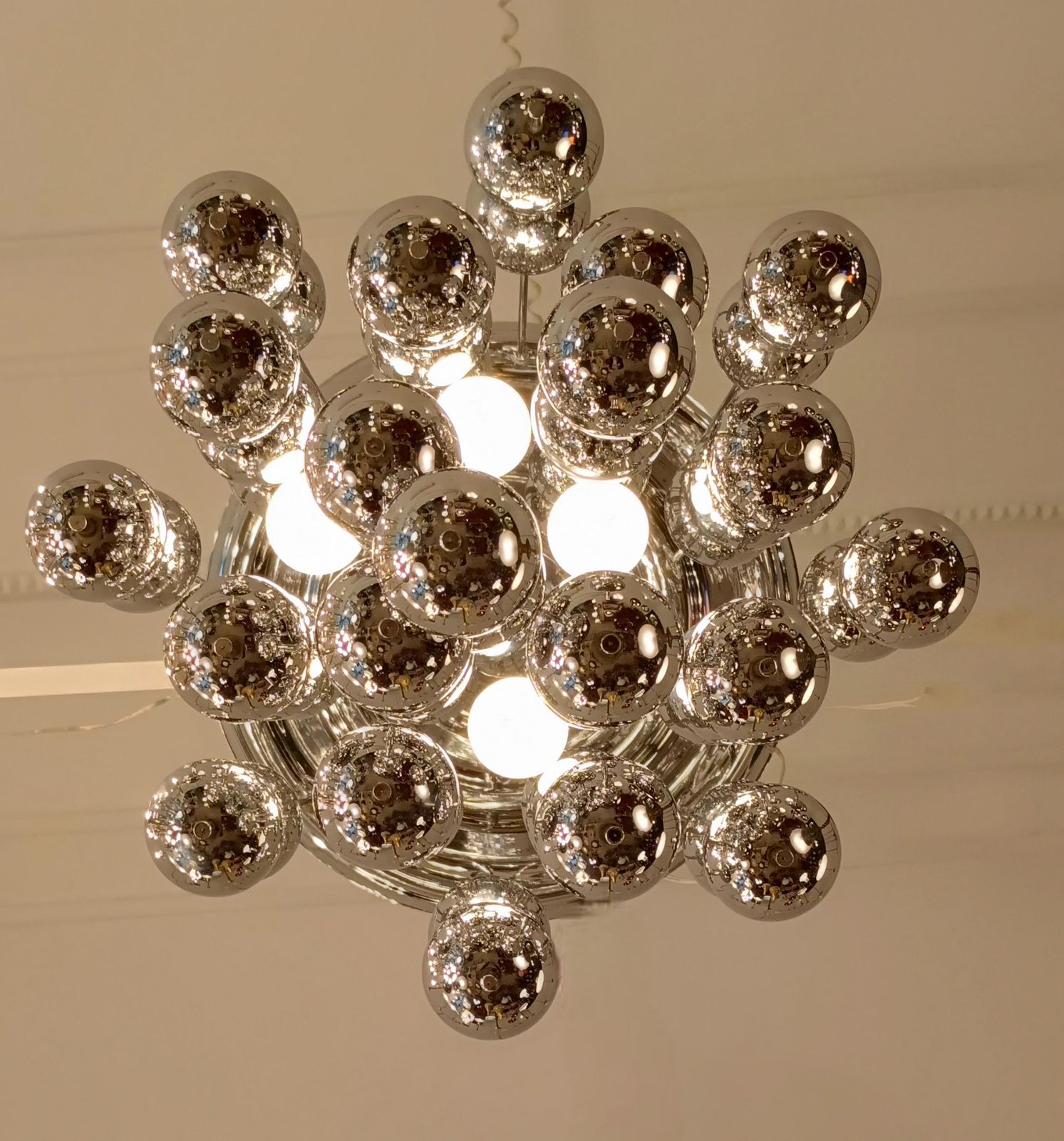 Verner Panton For J.Luber Chandelier "Ball," Denmark 1970s photo vintage