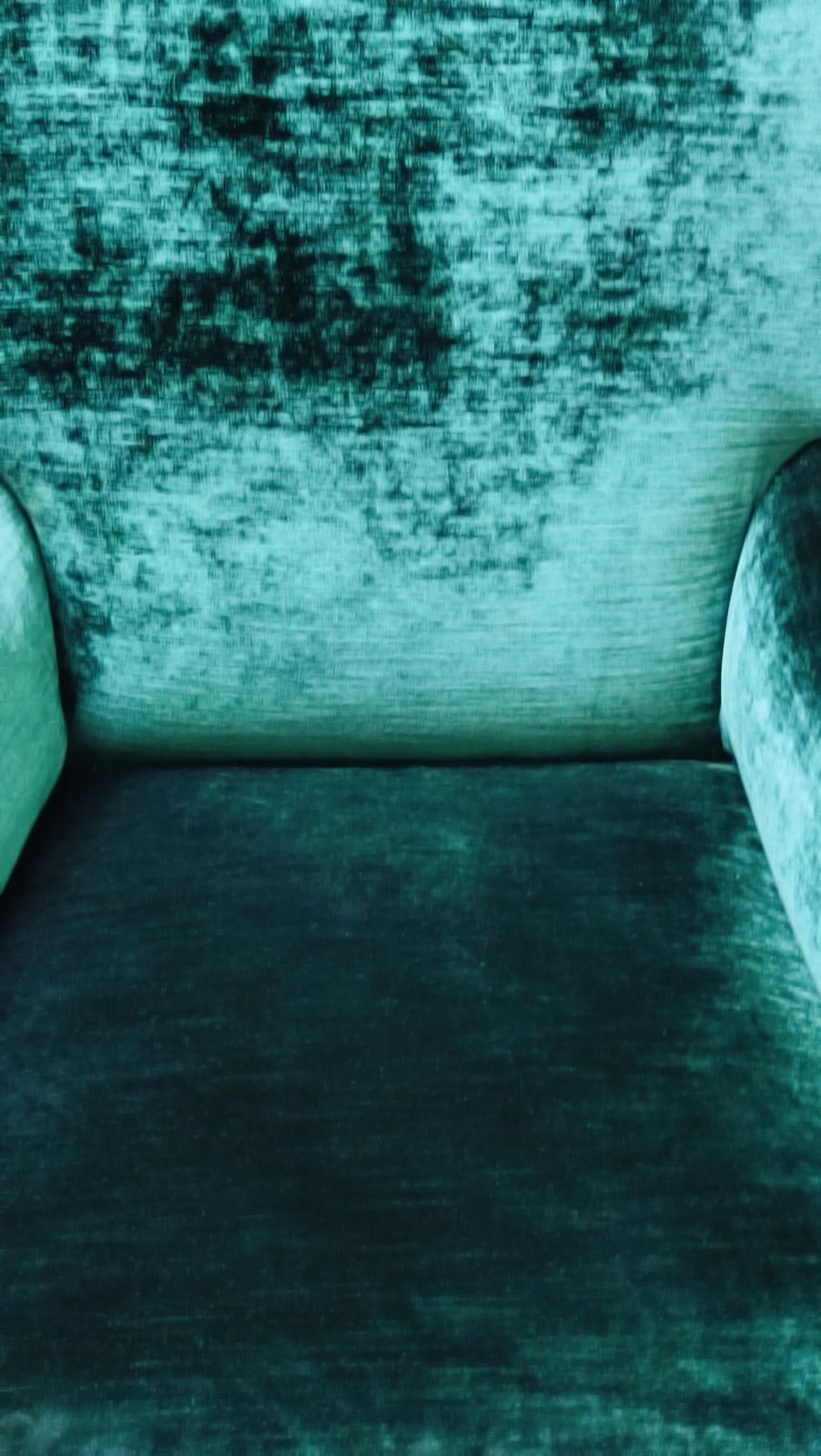 photo for sale Osvaldo Borsani Style Elegant Wooden Armchair And  Green Fabric, Italy 1960s