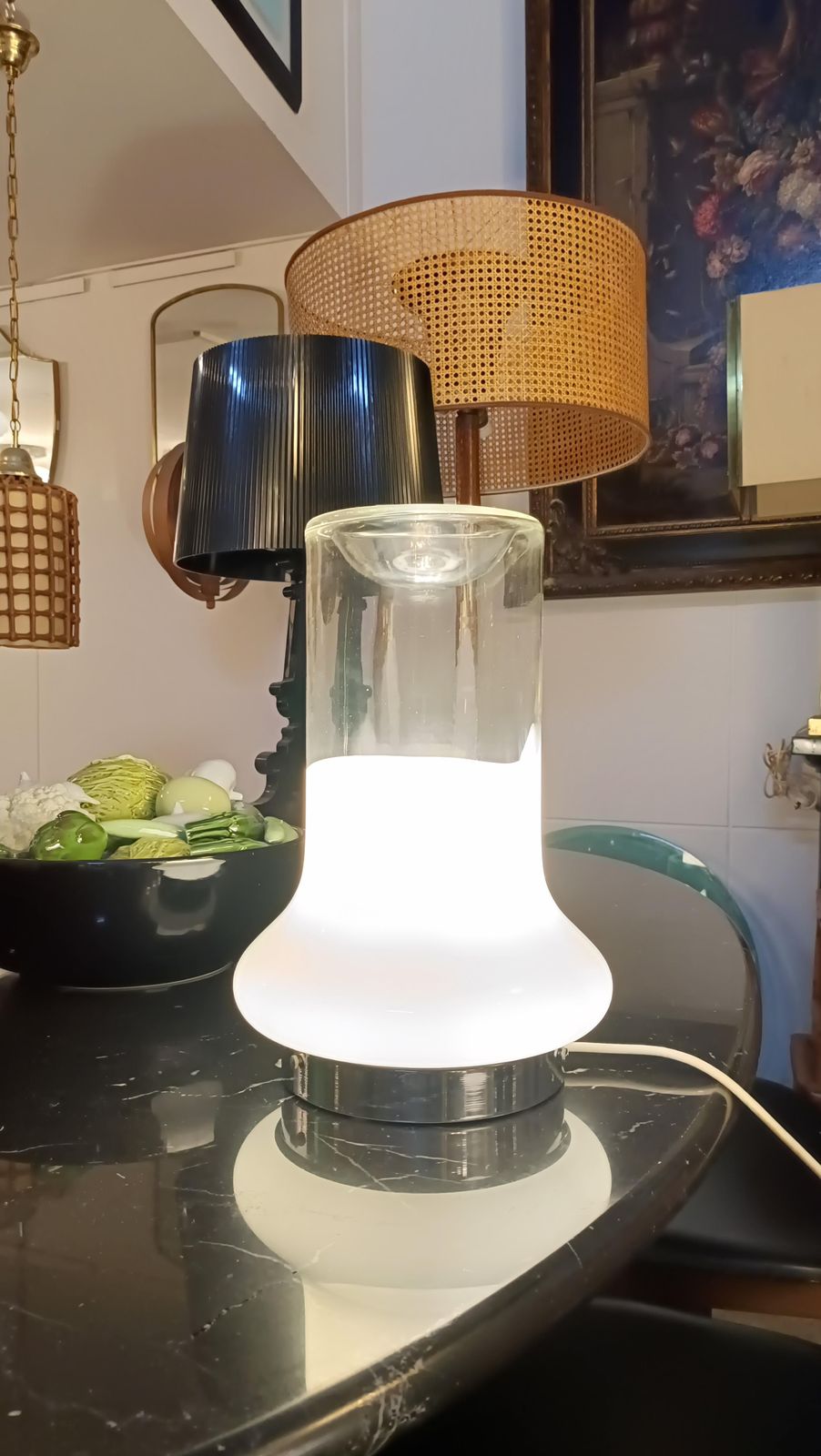 Roberto Pamio For Leucos Murano Glass Table Lamp, Italy 1970s photo 1029.0