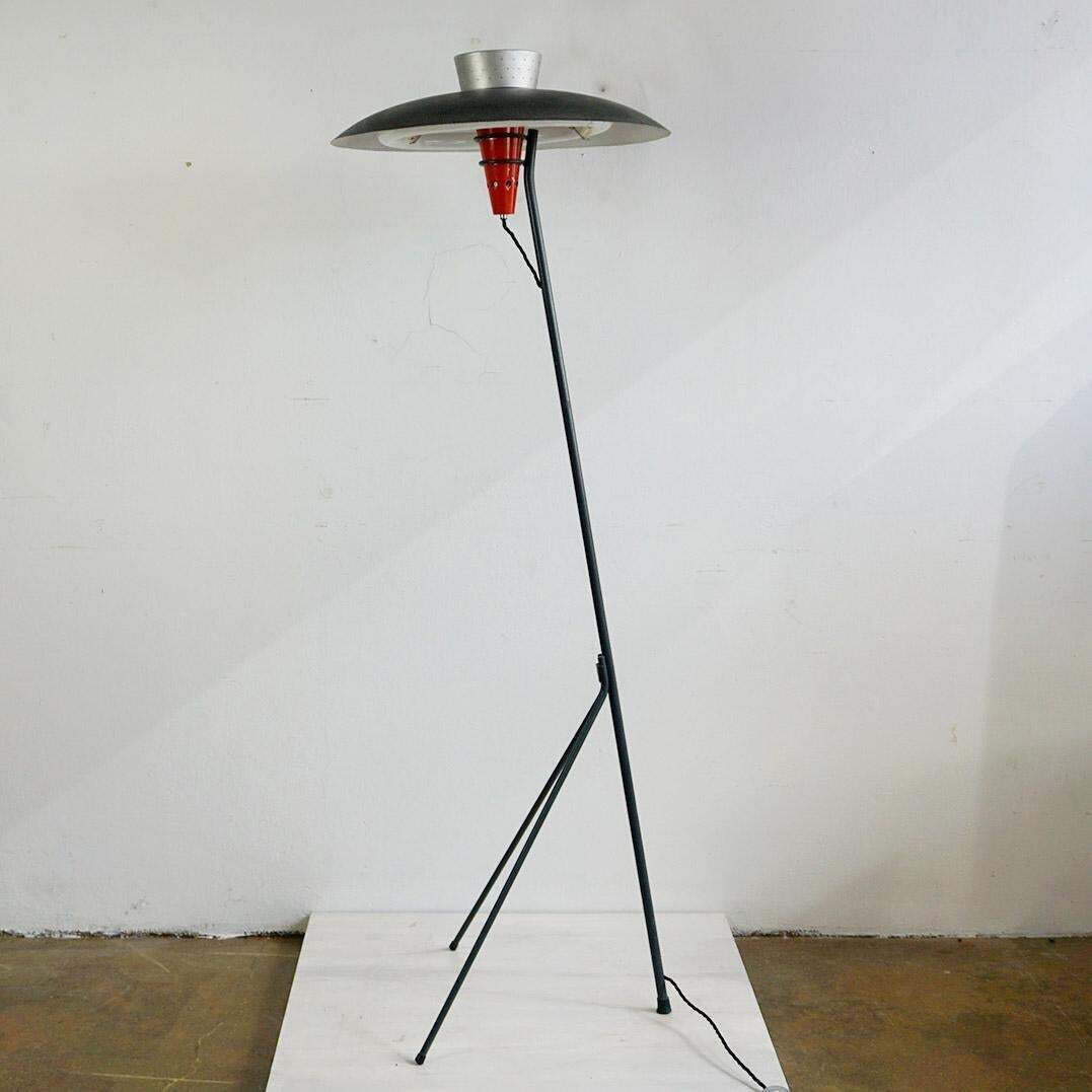 Mid Century Floor Lamp Nx38 By Louis Kalff For Philips Netherlands photo Lighting