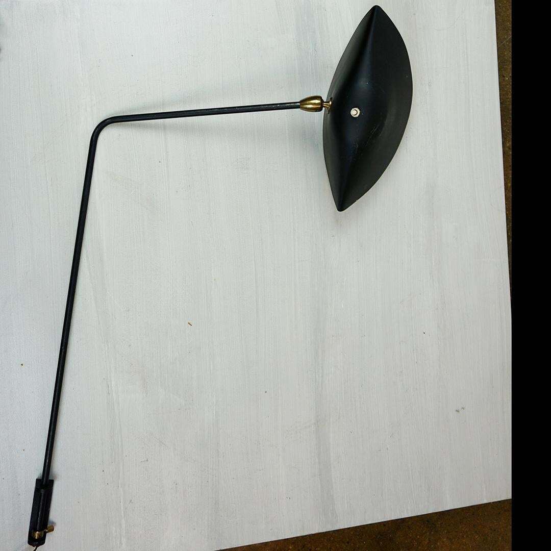 Original Black Single Arm Wall Lamp  By Serge Mouille photo furniture