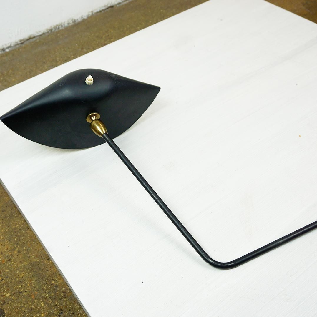 Original Black Single Arm Wall Lamp  By Serge Mouille photo Lighting